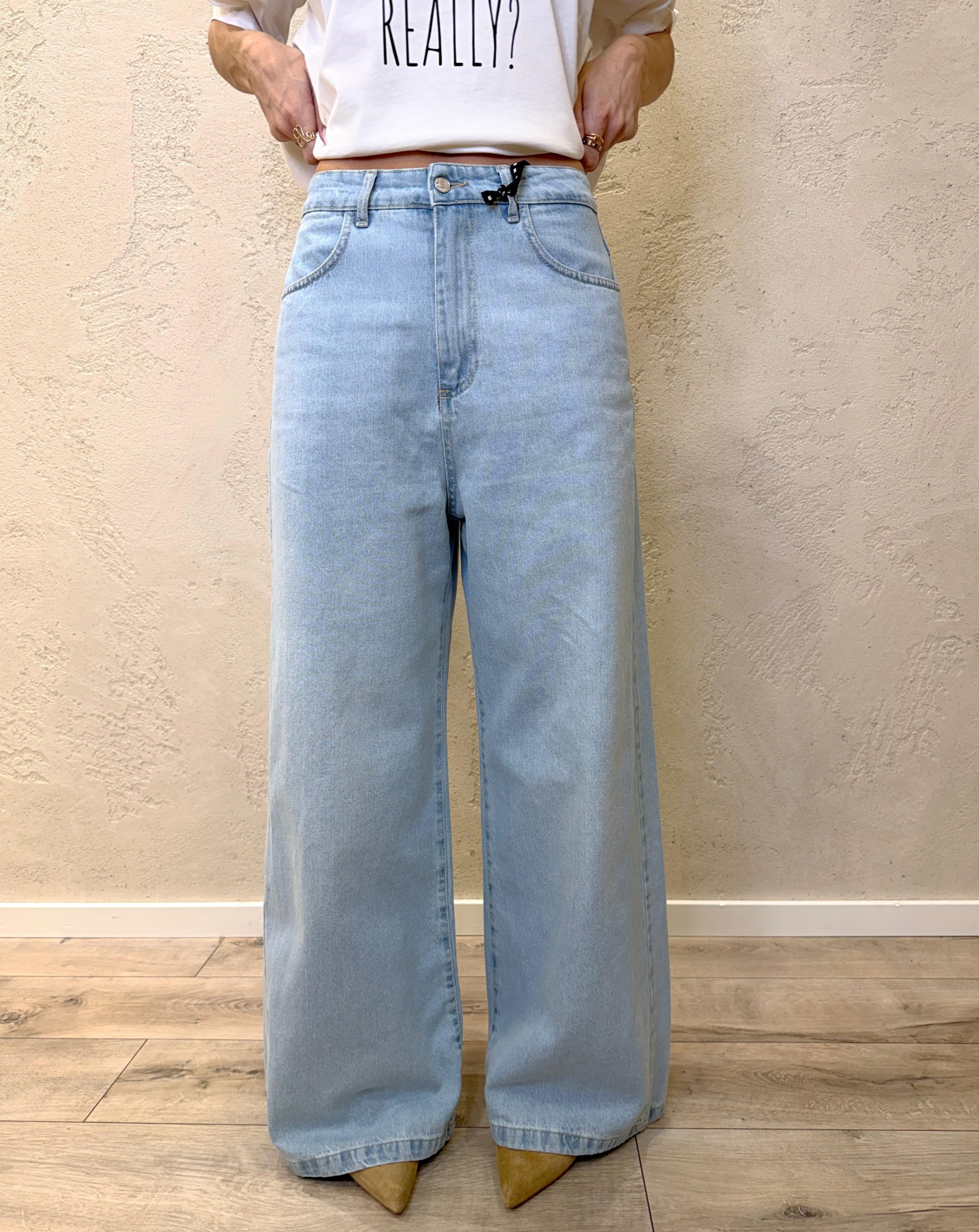 jeans modello lara in tela ferma wide leg PGZ-Q341 DENIM HAVEONE