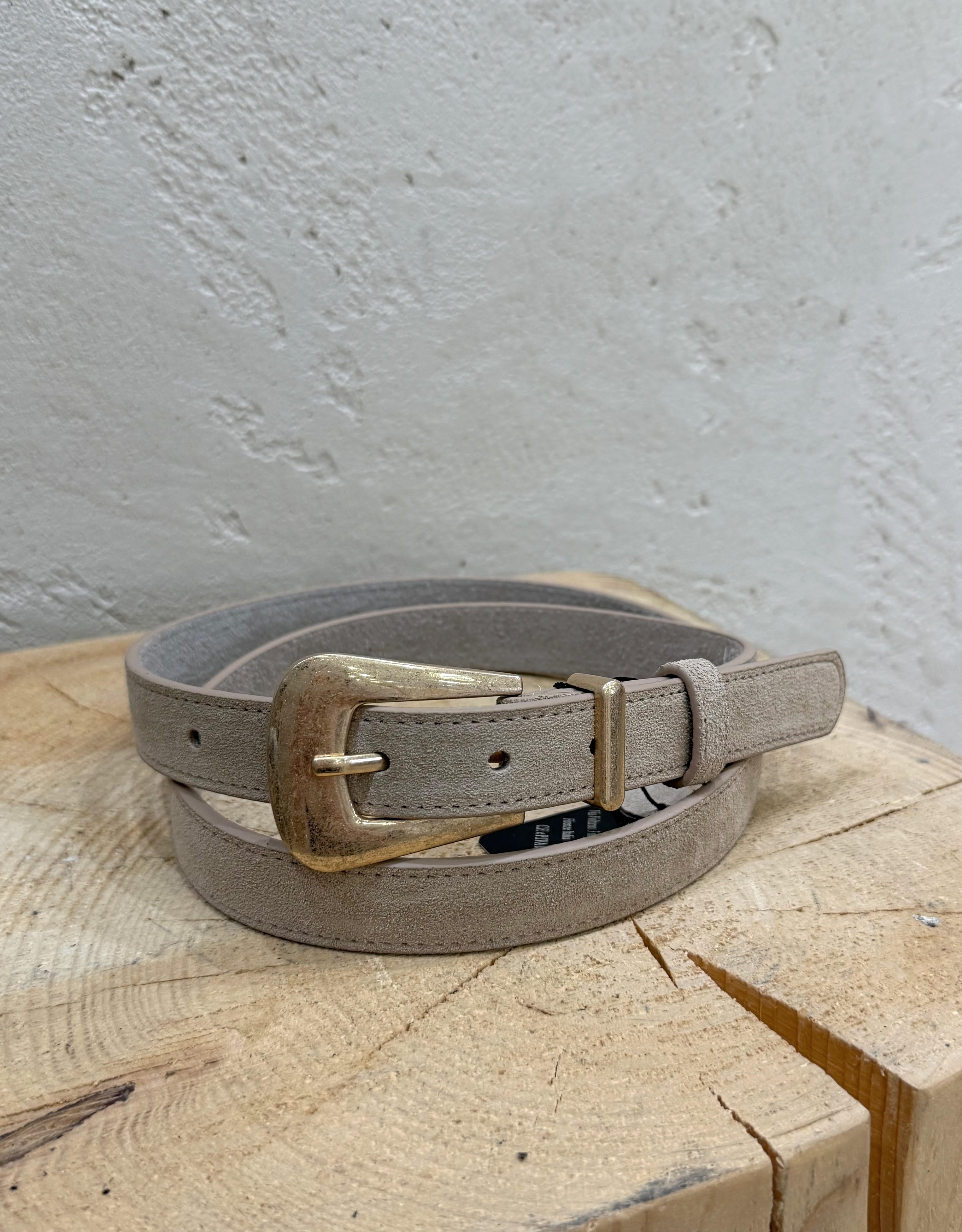 cintura in vera pelle scamosciata CINTSCAM BEIGE ELEVI