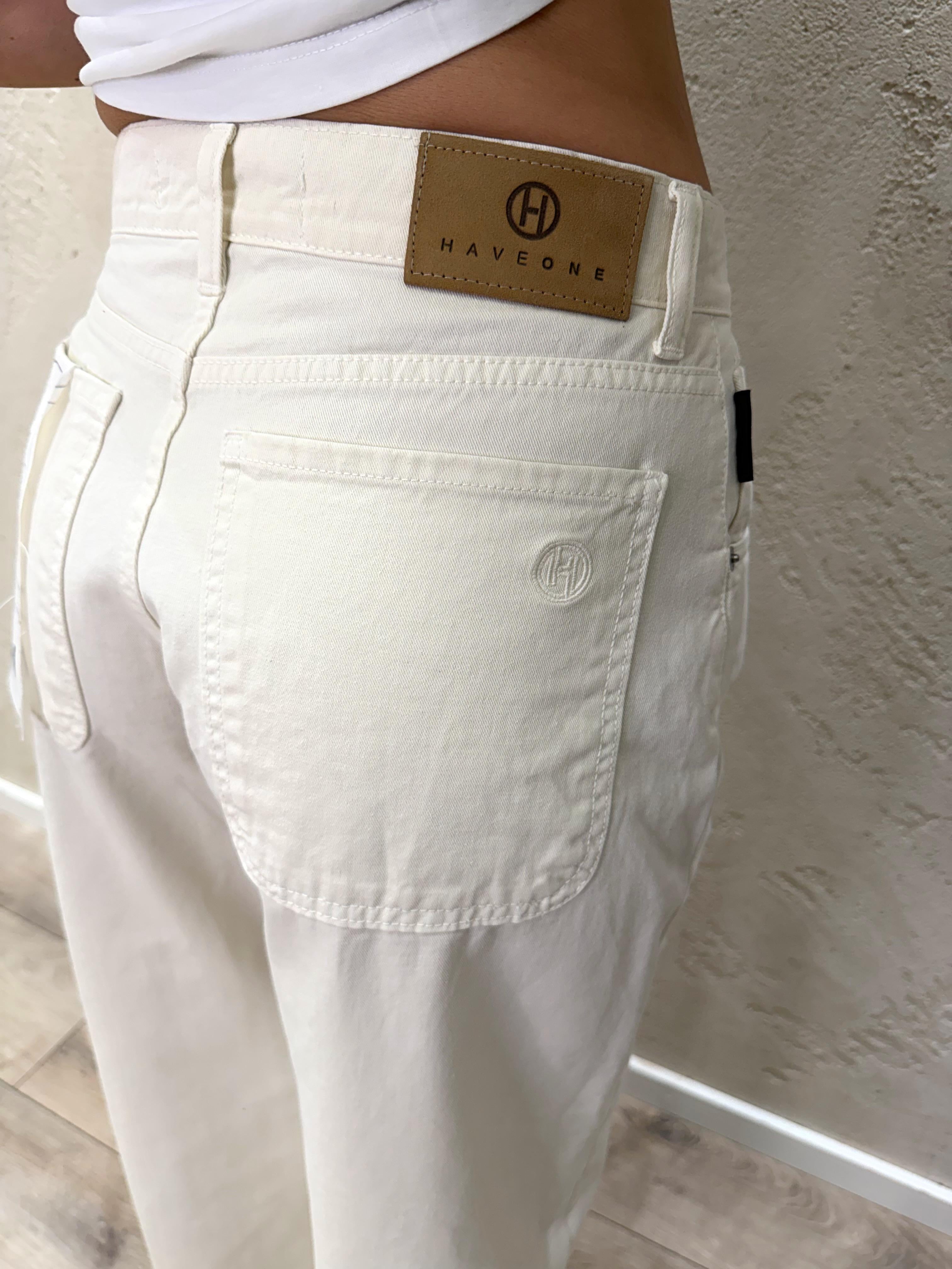 jeans modello bella wide leg in tela ferma PLS-Q052 BURRO HAVEONE