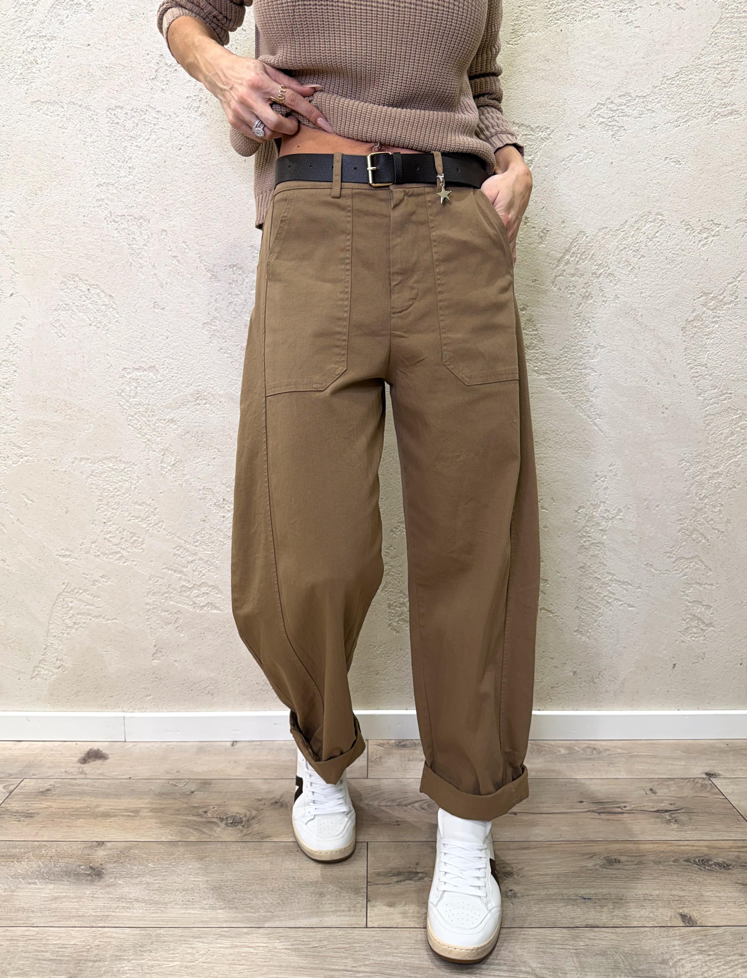pantaloni modello baloon con maxi tasche frontali 58300 CAMMELLO SUSY MIX