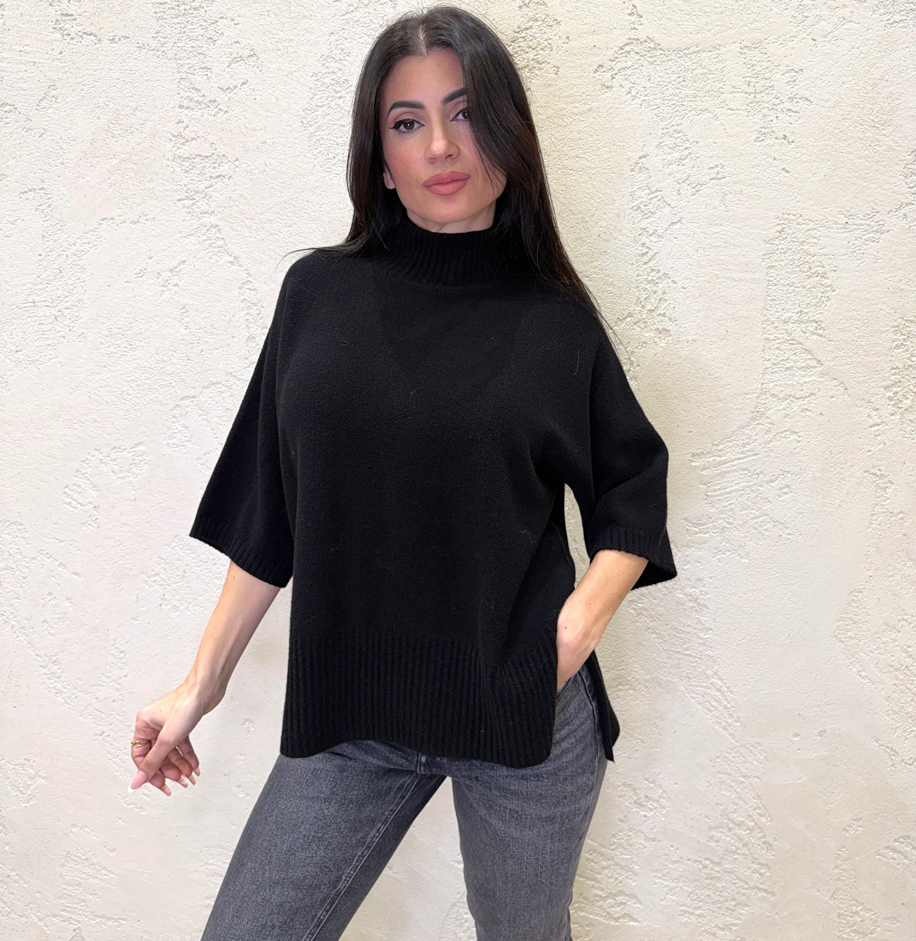 maxi pull svasato M3025867 NERO IMPERIAL