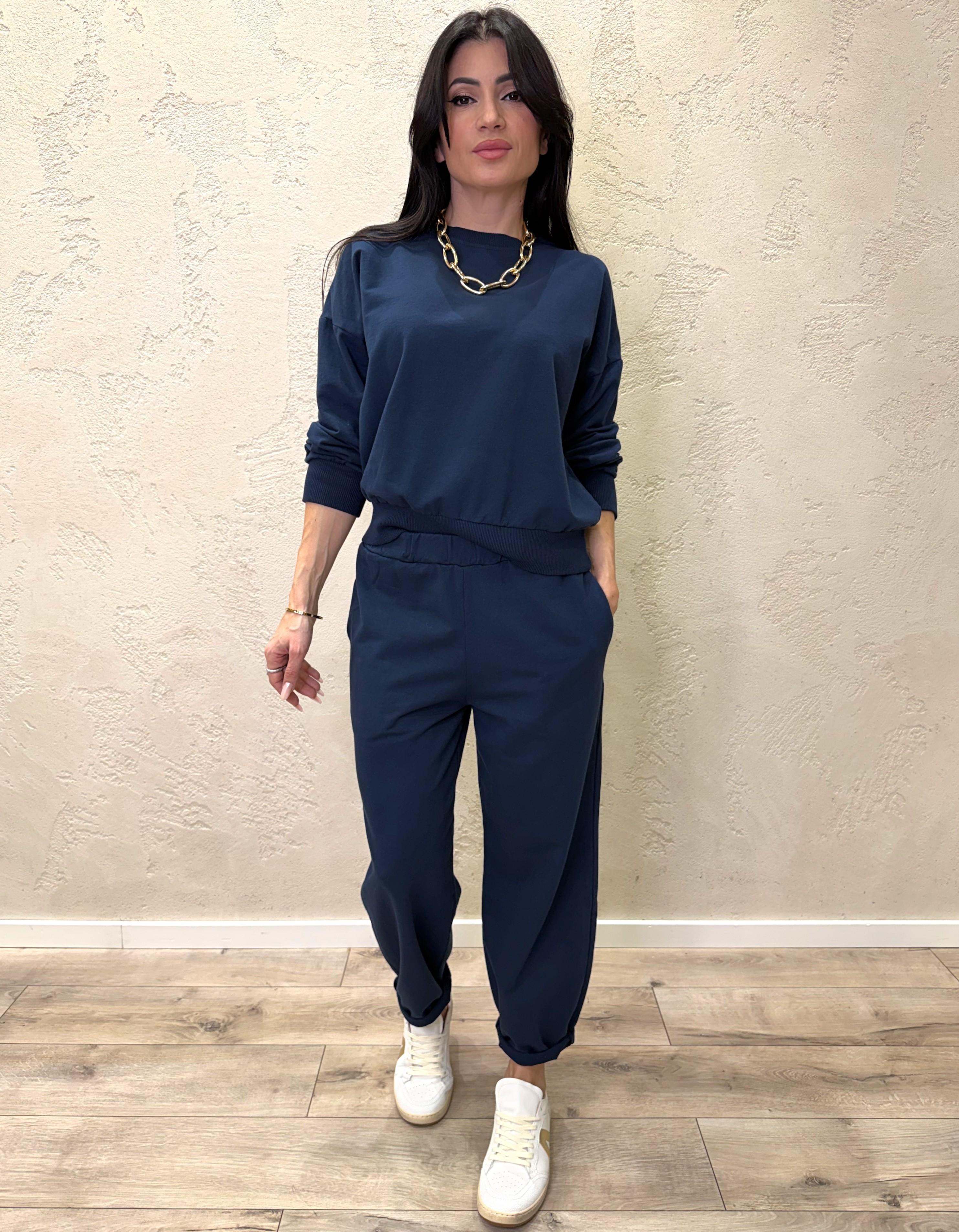 tuta di felpa garzata 26851 BLU SUSY MIX