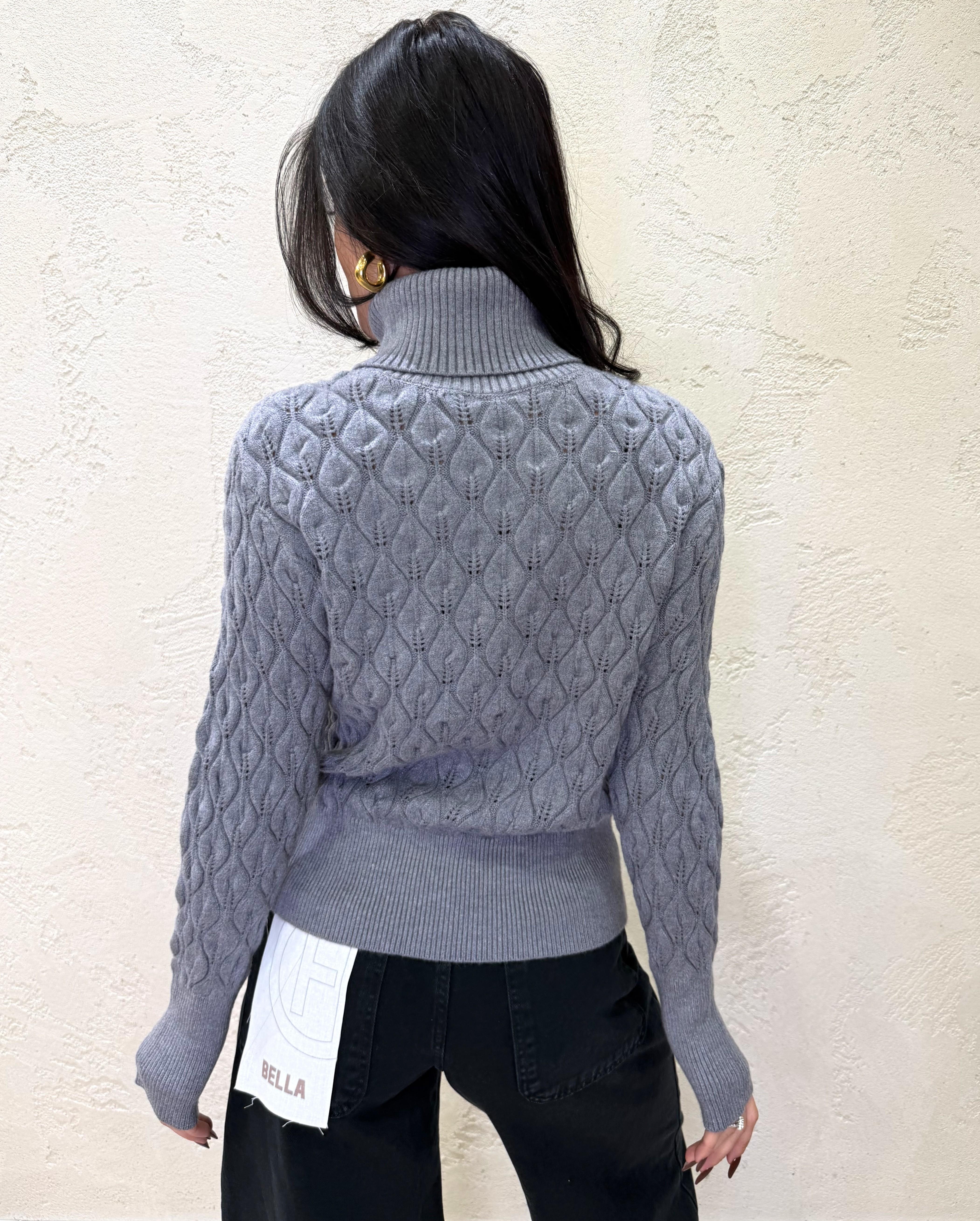 pull a collo alto punto foglia MACA GRIGIO ELEVI