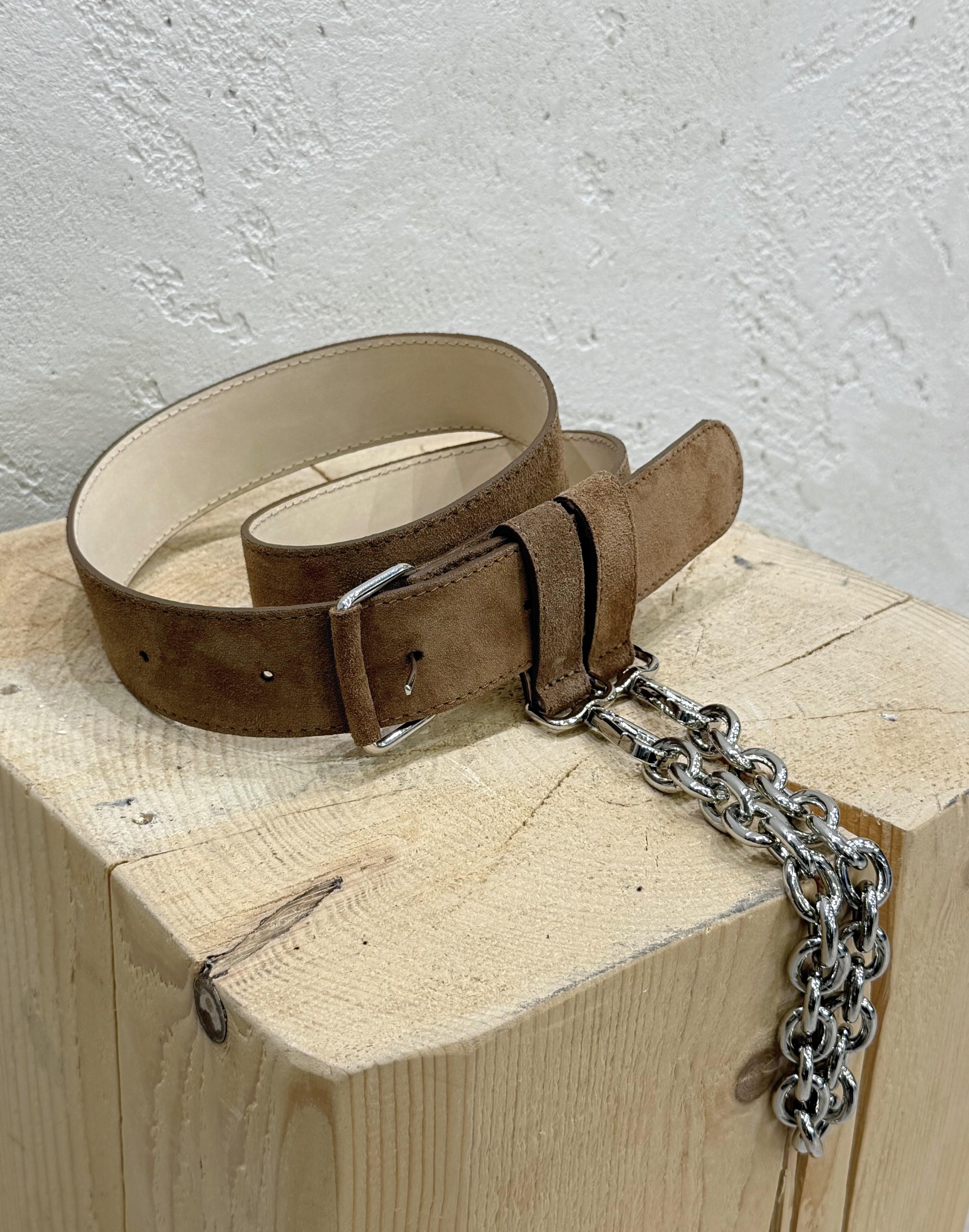 cintura scamosciata in vera pelle AAB0030 COGNAC VICOLO