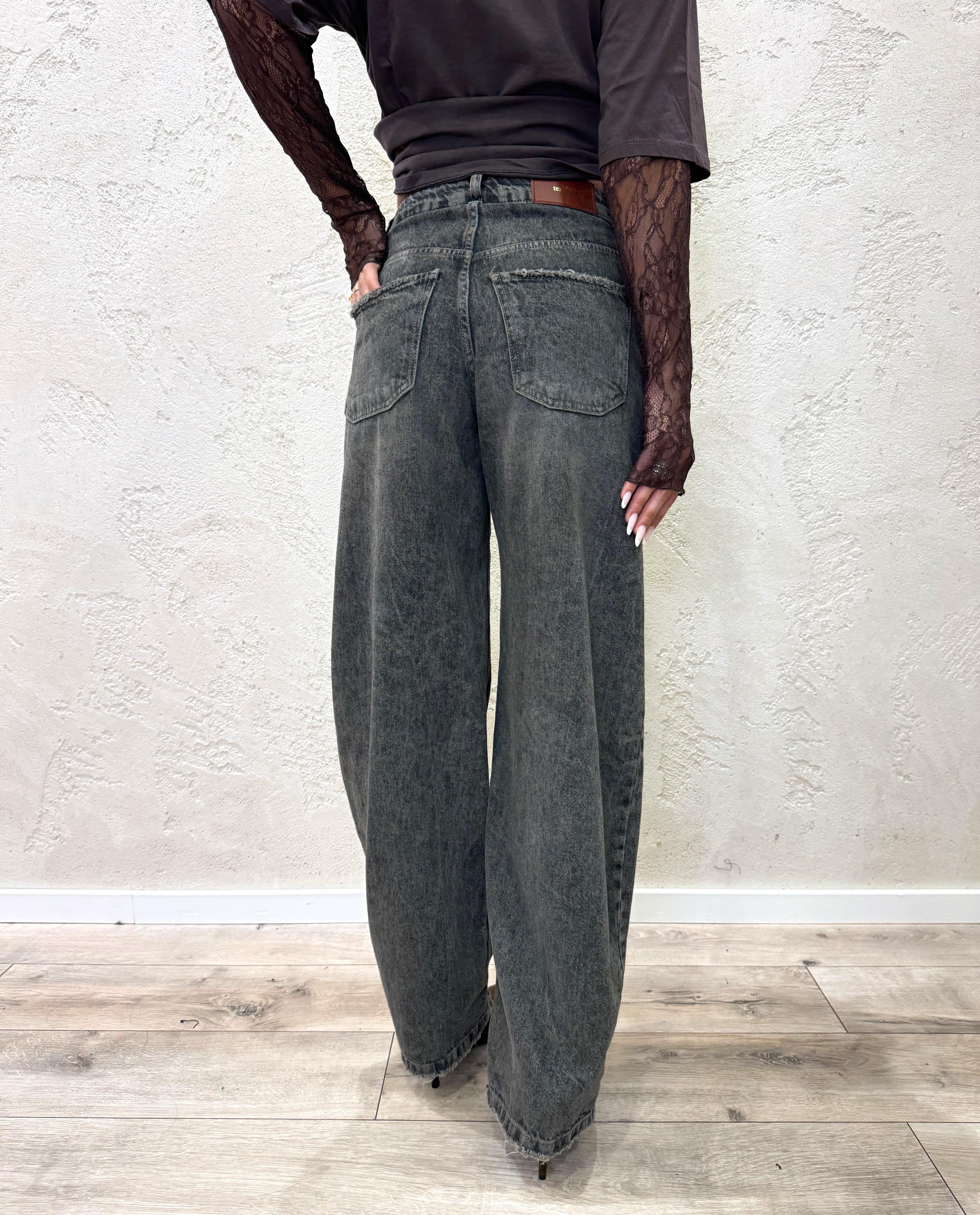 jeans modello balloon a vita alta without noir WITHOUT-NOIR NEROSLAVATO TENSIONE IN