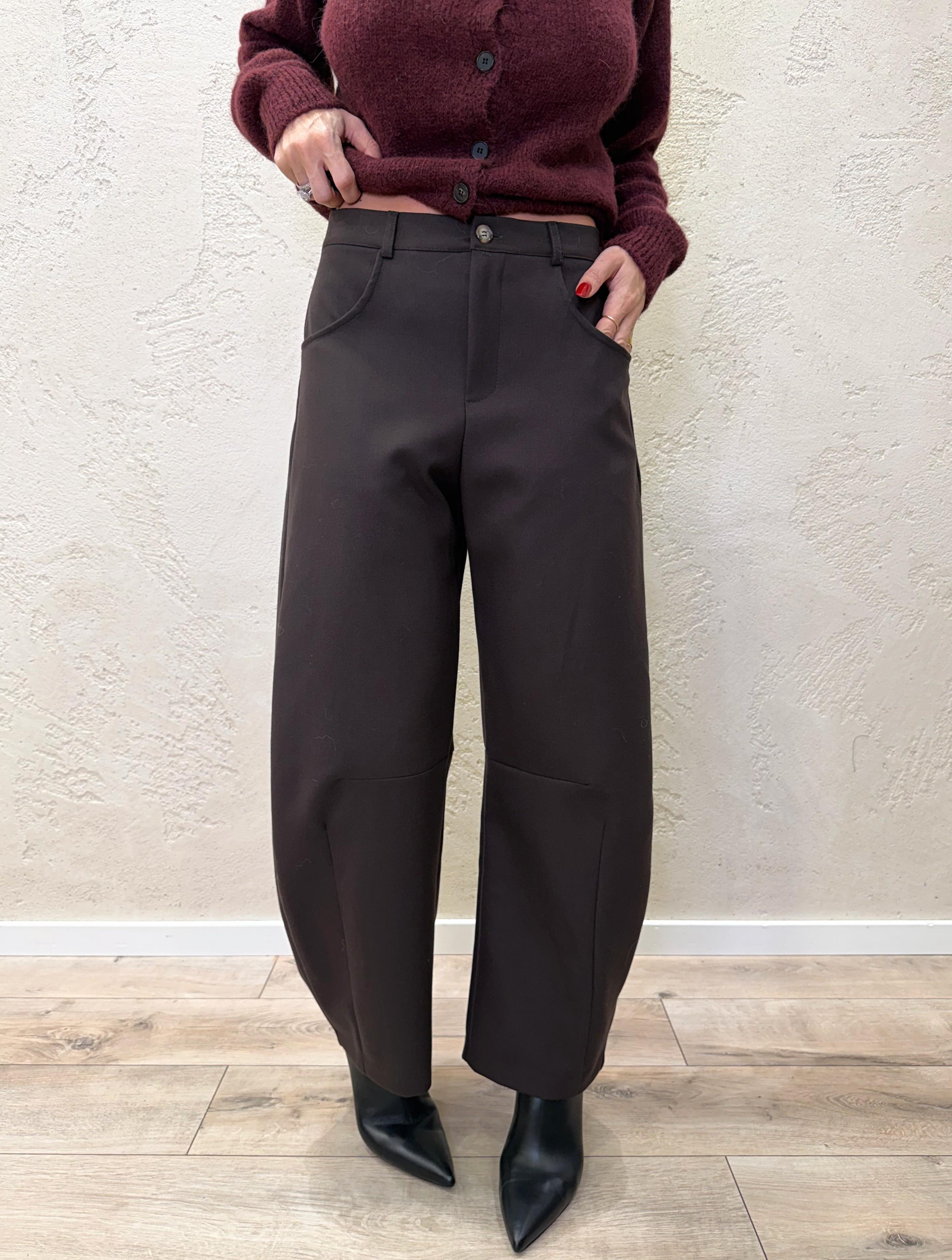 pantalone a ferro di cavallo in calda viscosa TF2239 MORO VICOLO