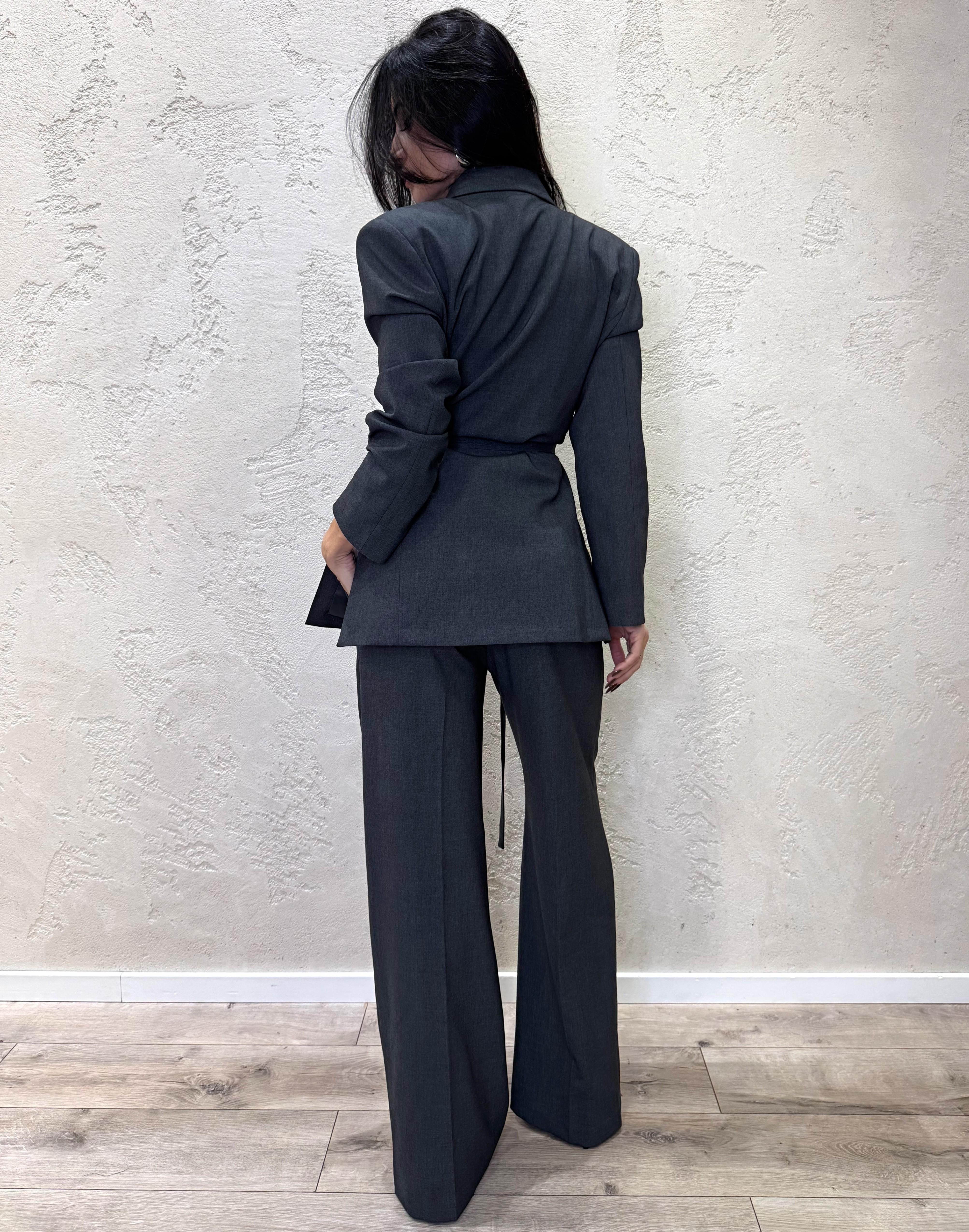 blazer doppio petto con cintura JBG5KFU PIOMBO IMPERIAL