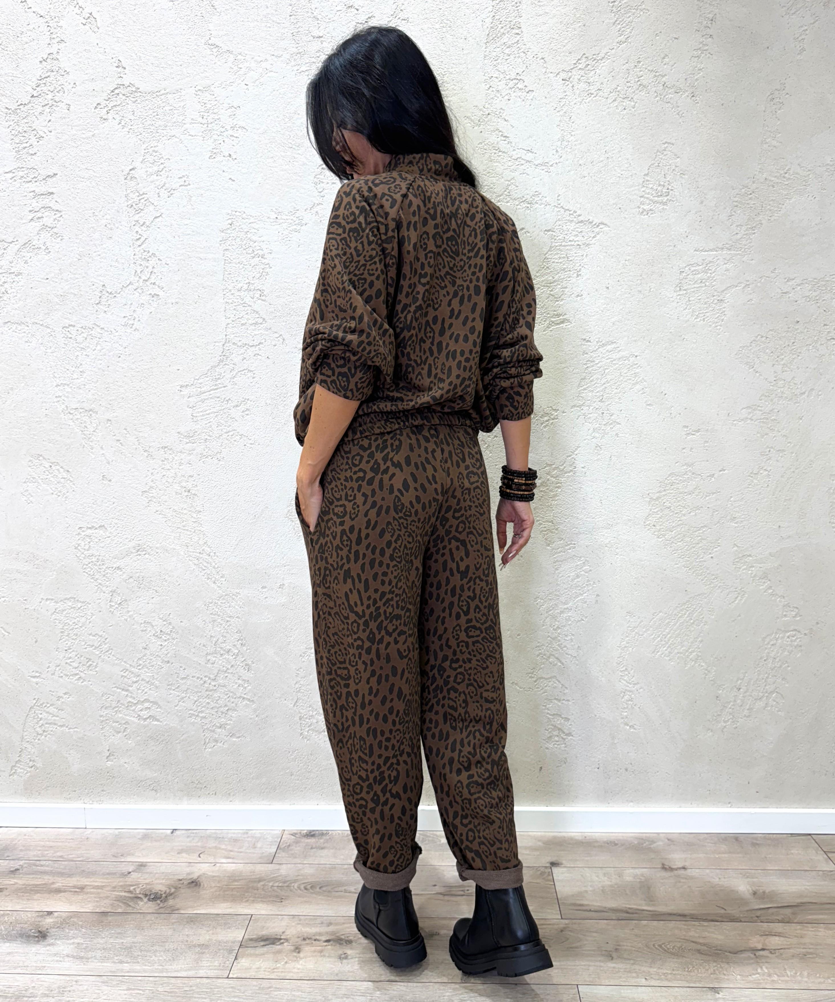 pantalone in felpa garzata baloon fit maculato 2657 MACULATO SUSY MIX