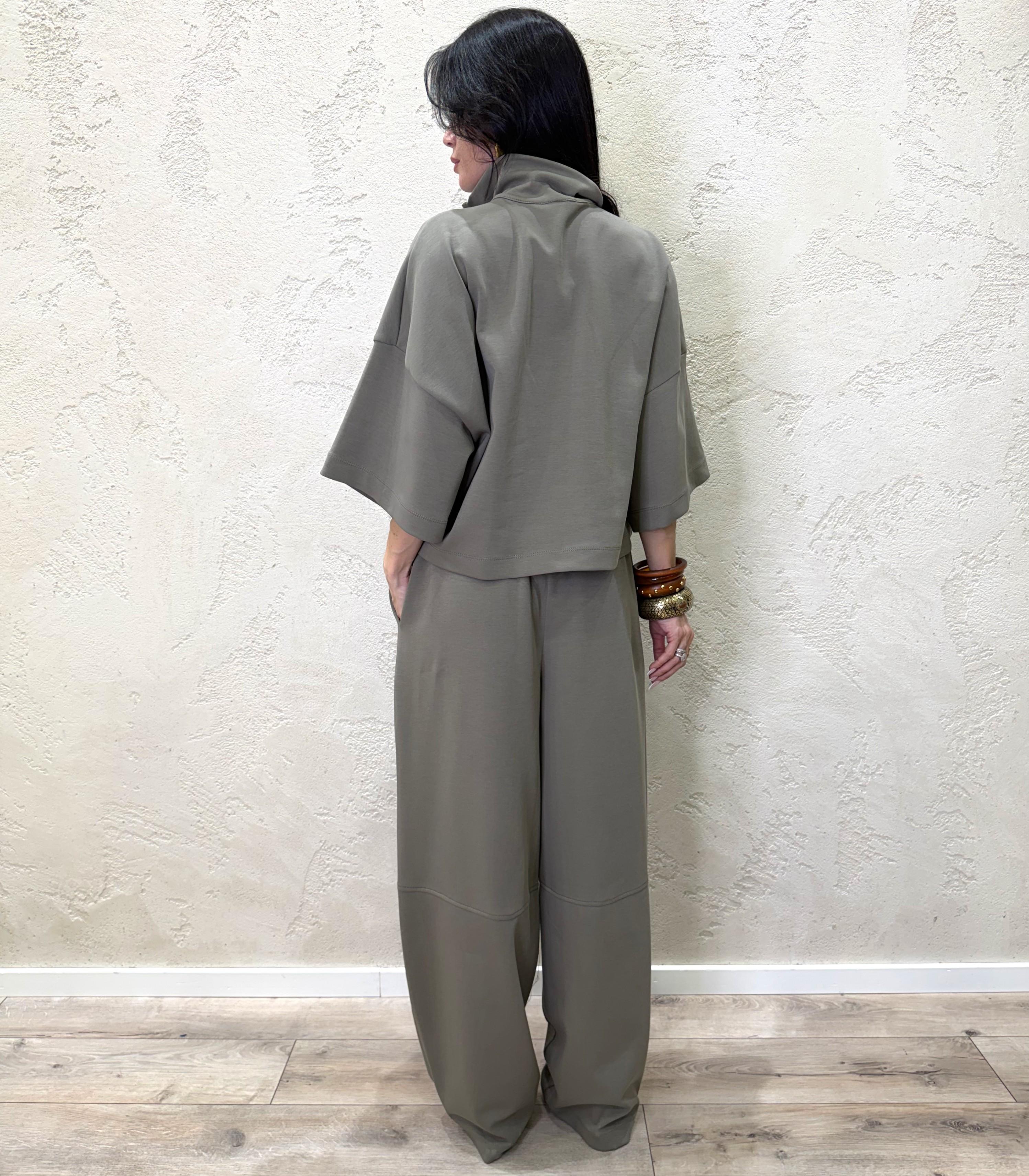 pantaloni in scuba leggera TAB1342 MILITARE VICOLO