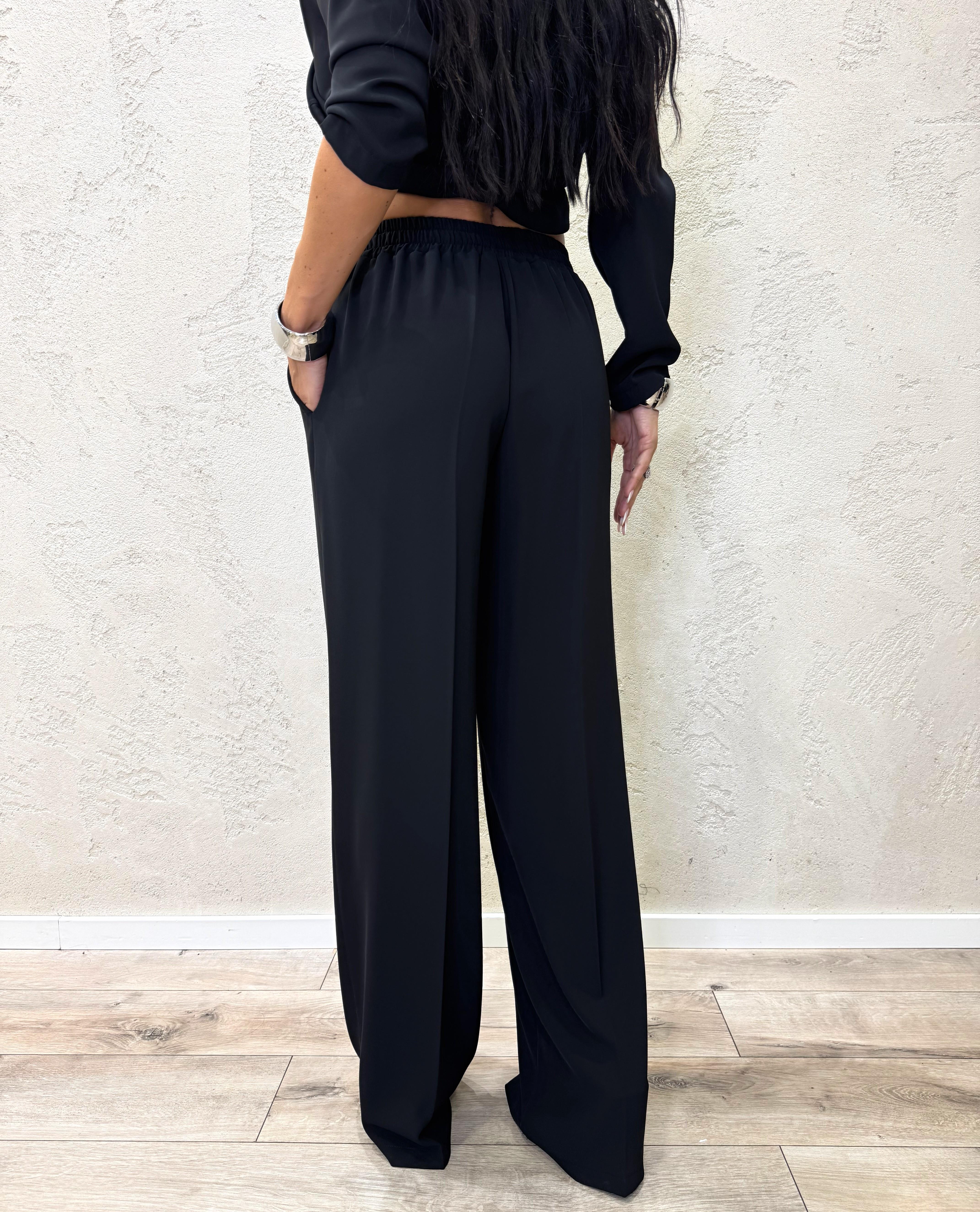 completo blazer con cintura e pantalone 303211 NERO SUSY MIX