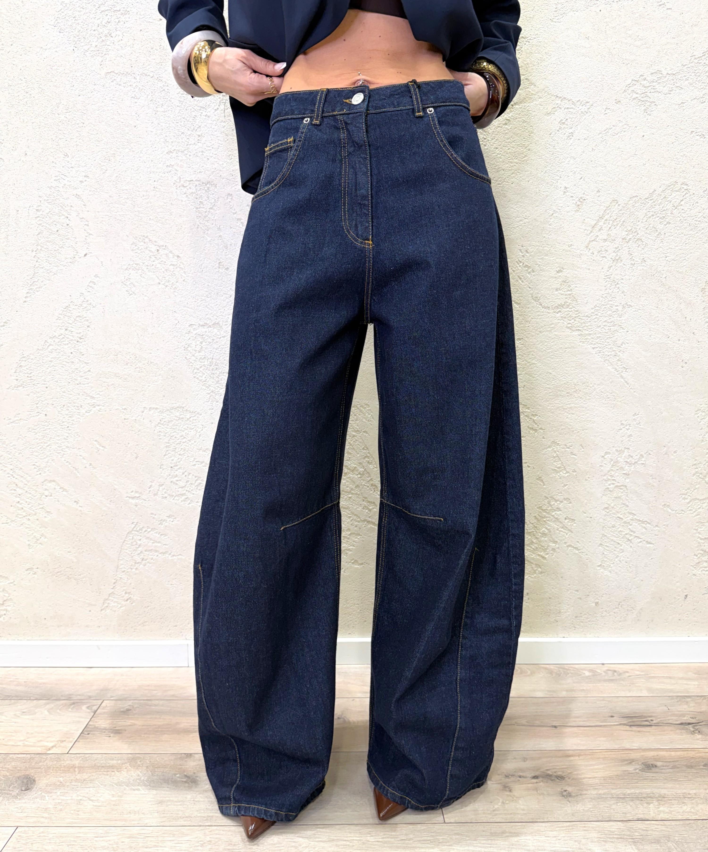 jeans modello louvre barrel fit P314J110W000 DENIM BLU TENSIONE IN
