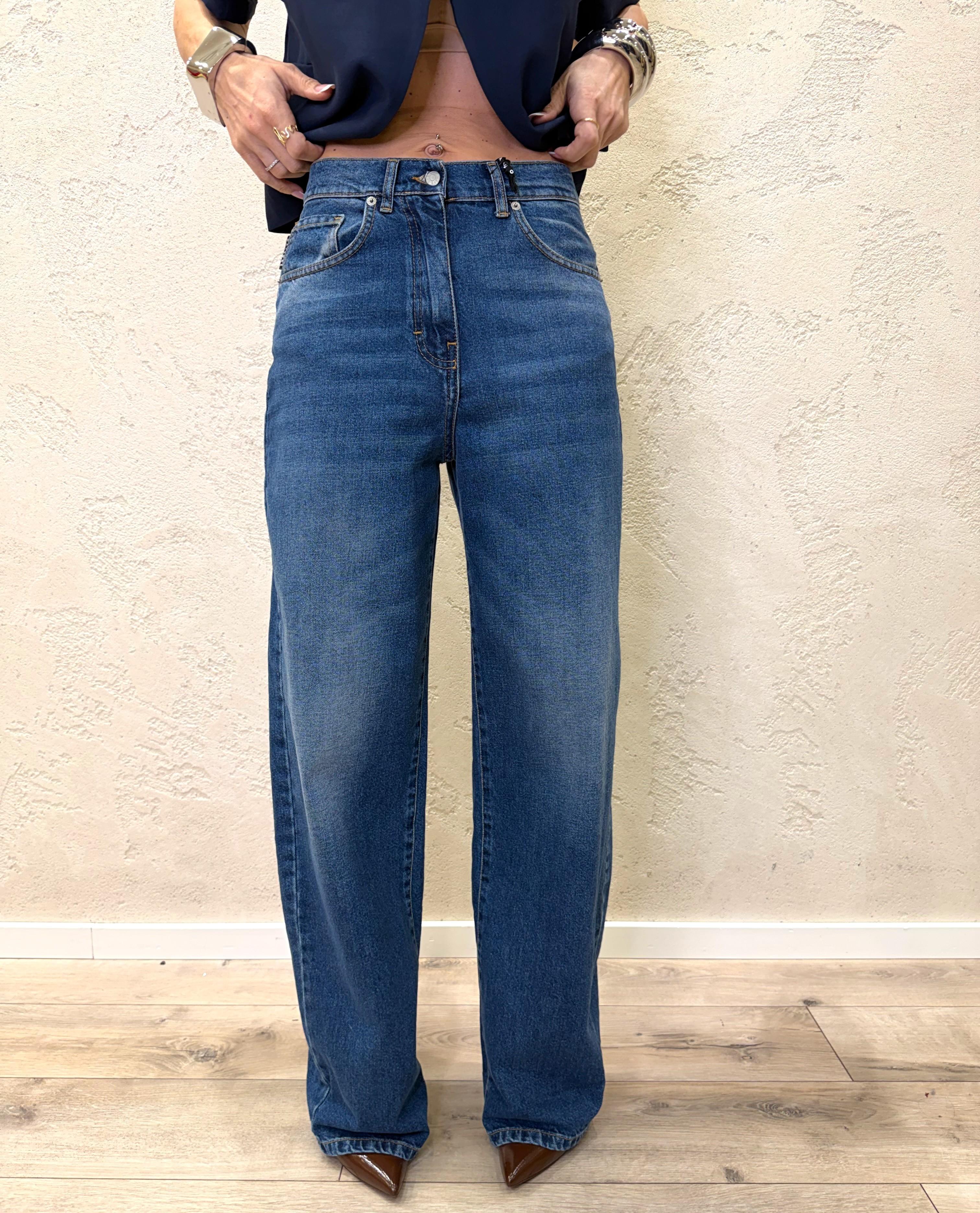 jeans modello stella wide leg PLS-Q043 DENIM HAVEONE