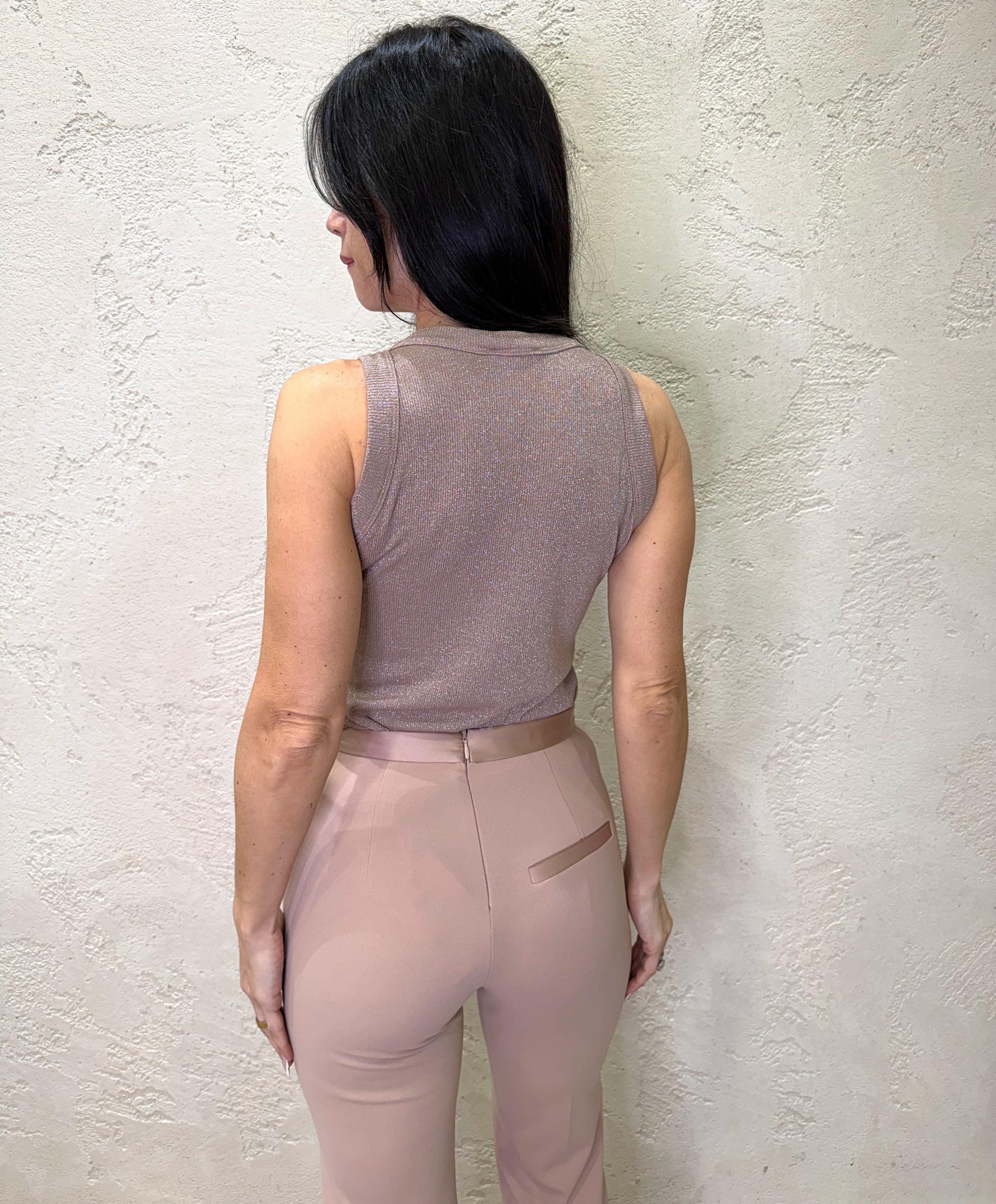 canotta in lurex scollo a v 2700 CAMEO SUSY MIX