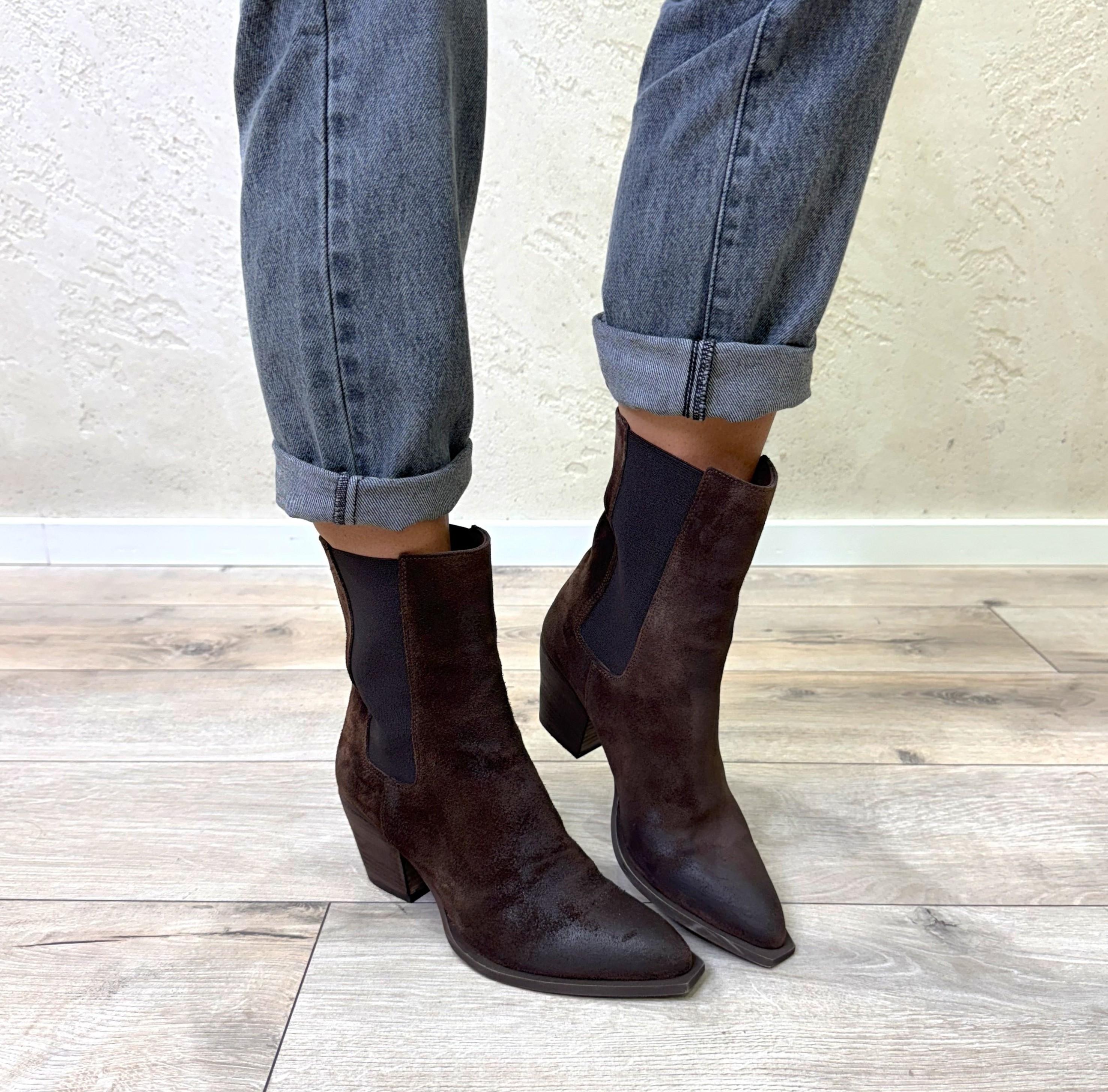 texano in vera pelle scamosciatca ICTEX61 CROSTA TESTA DI MORO OVYE'