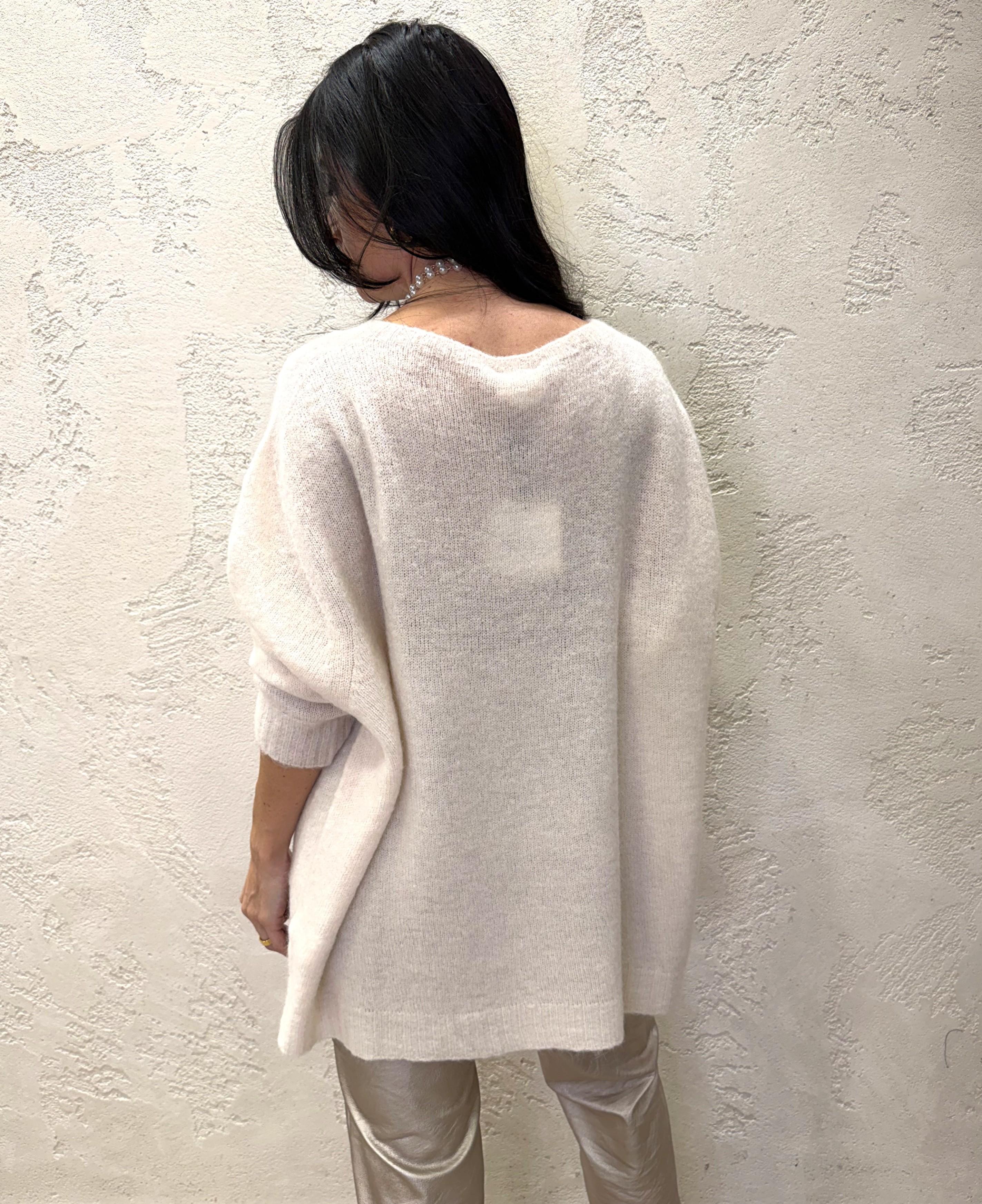 pull misto mohair a scatoletta vestibilità oversize 55225F BURRO VICOLO