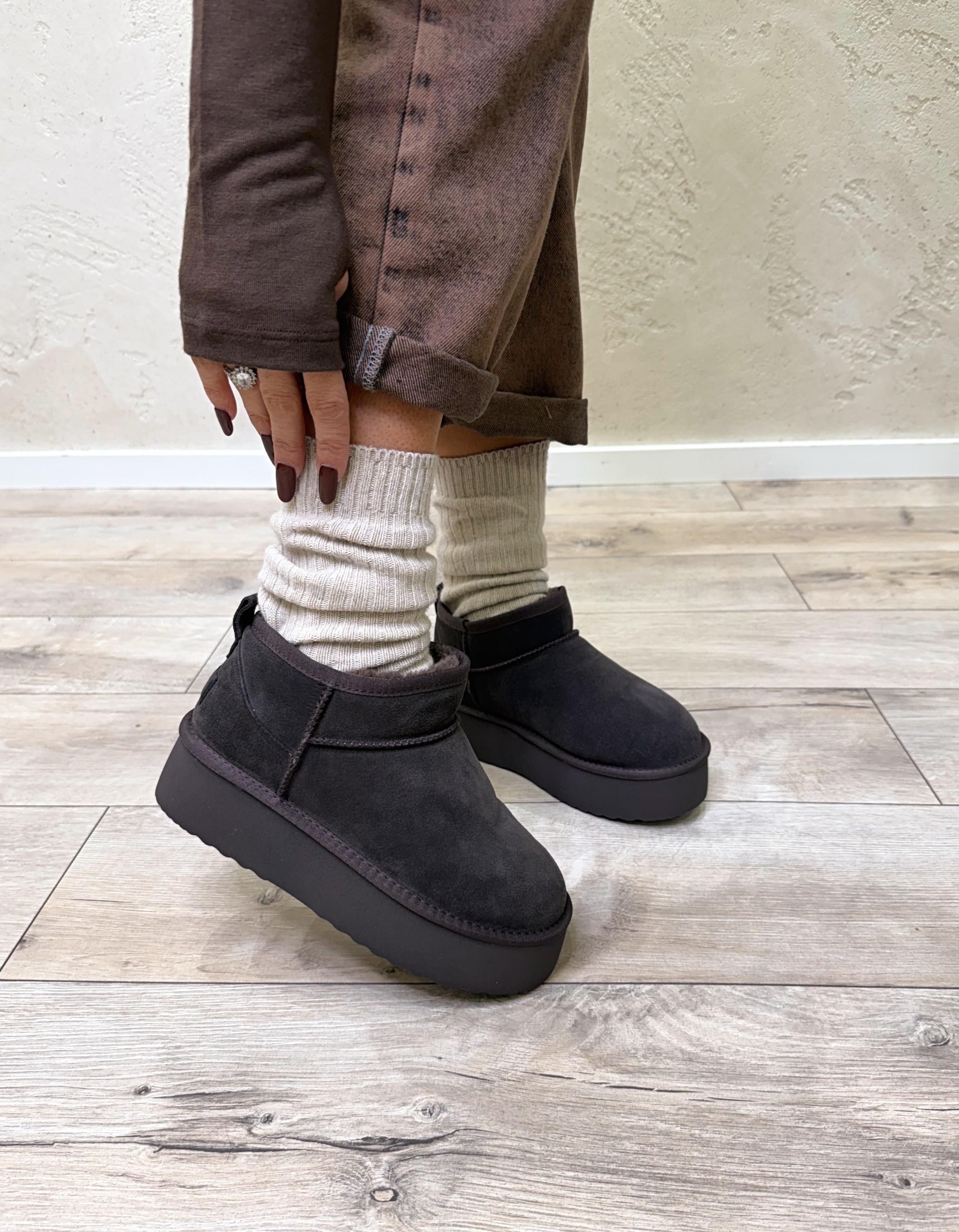 stivaletto in camoscio platform 1250 MORO OVYE'