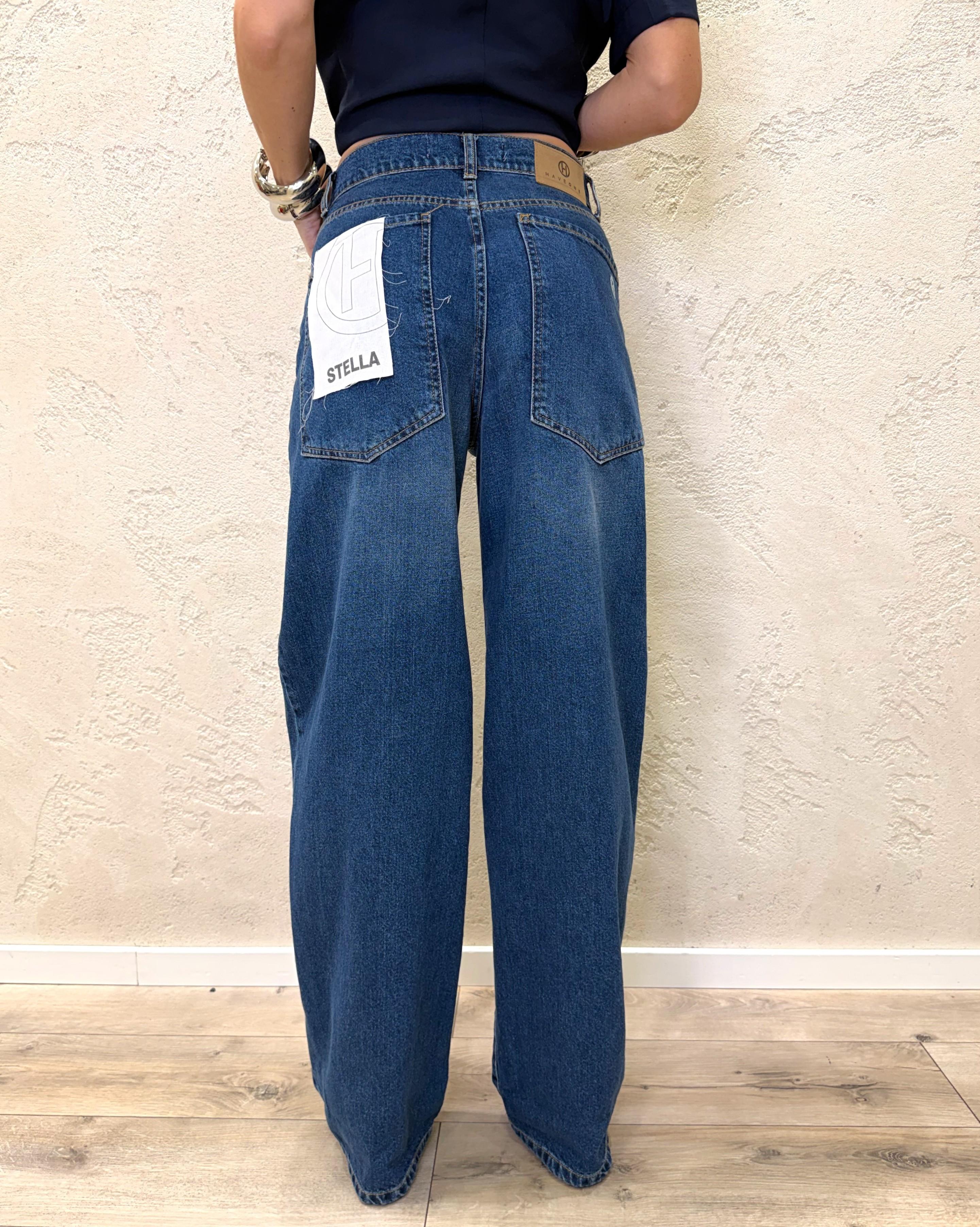 jeans modello stella wide leg PLS-Q043 DENIM HAVEONE