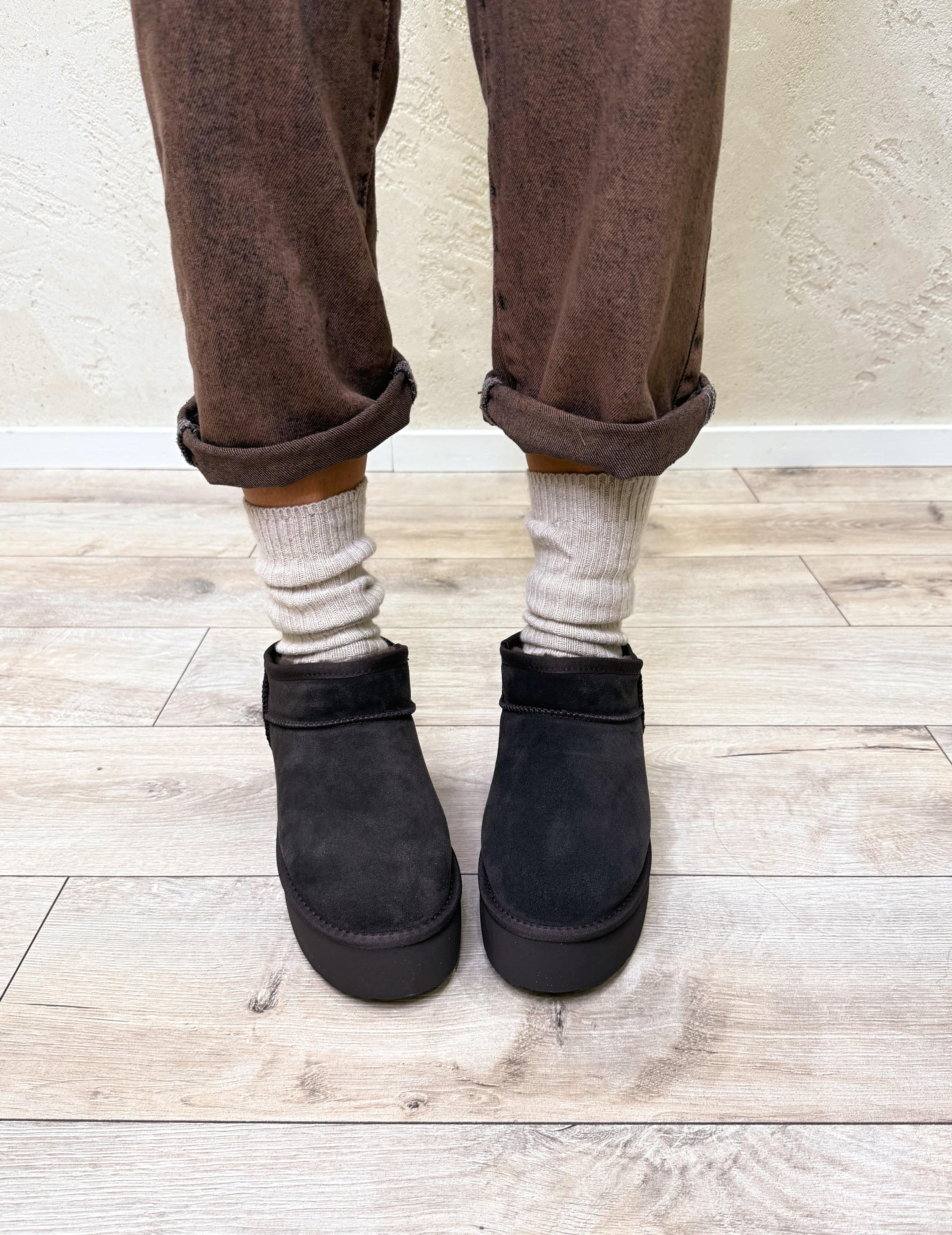 stivaletto in camoscio platform 1250 MORO OVYE'