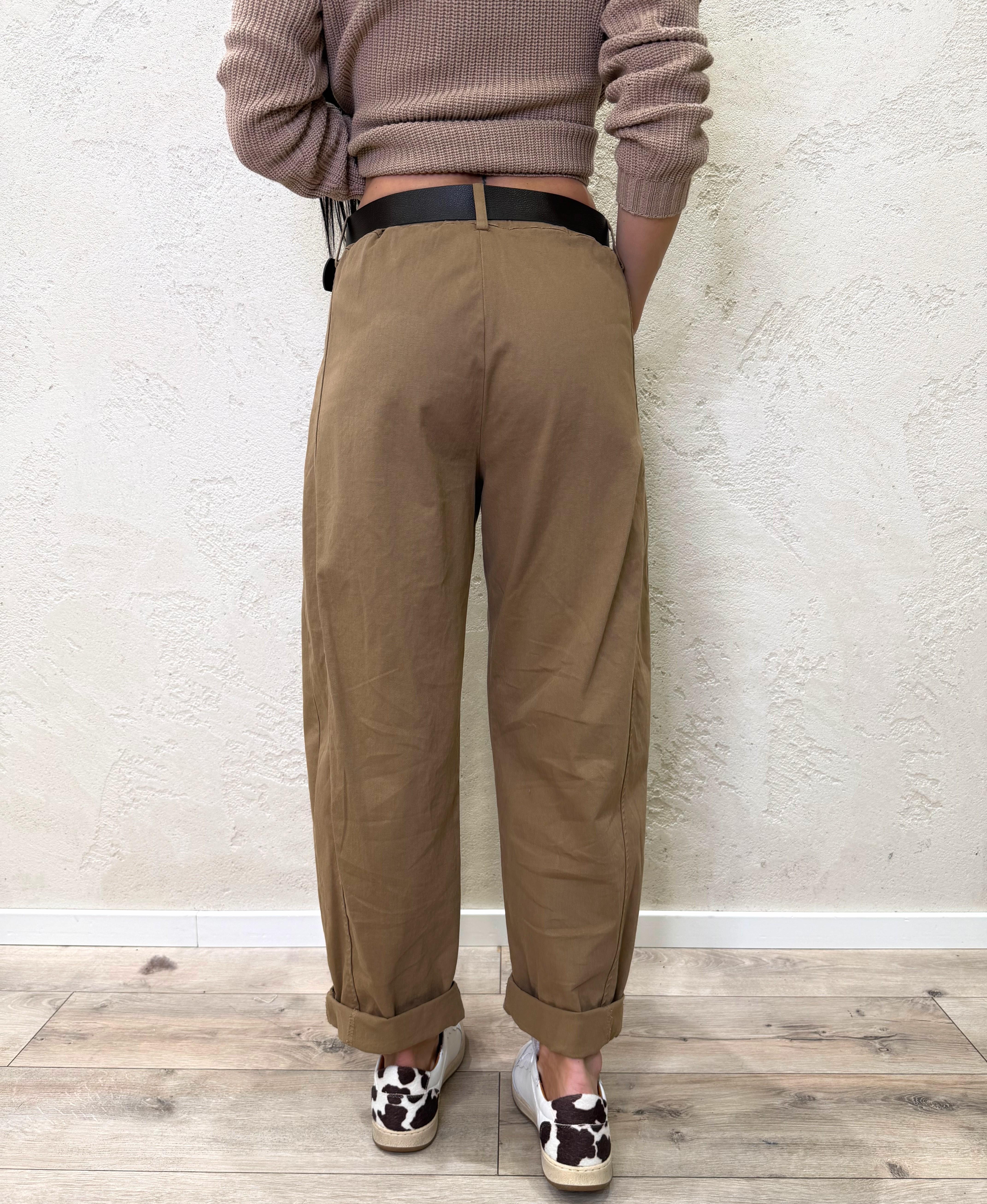 pantaloni modello baloon con maxi tasche frontali 58300 CAMMELLO SUSY MIX