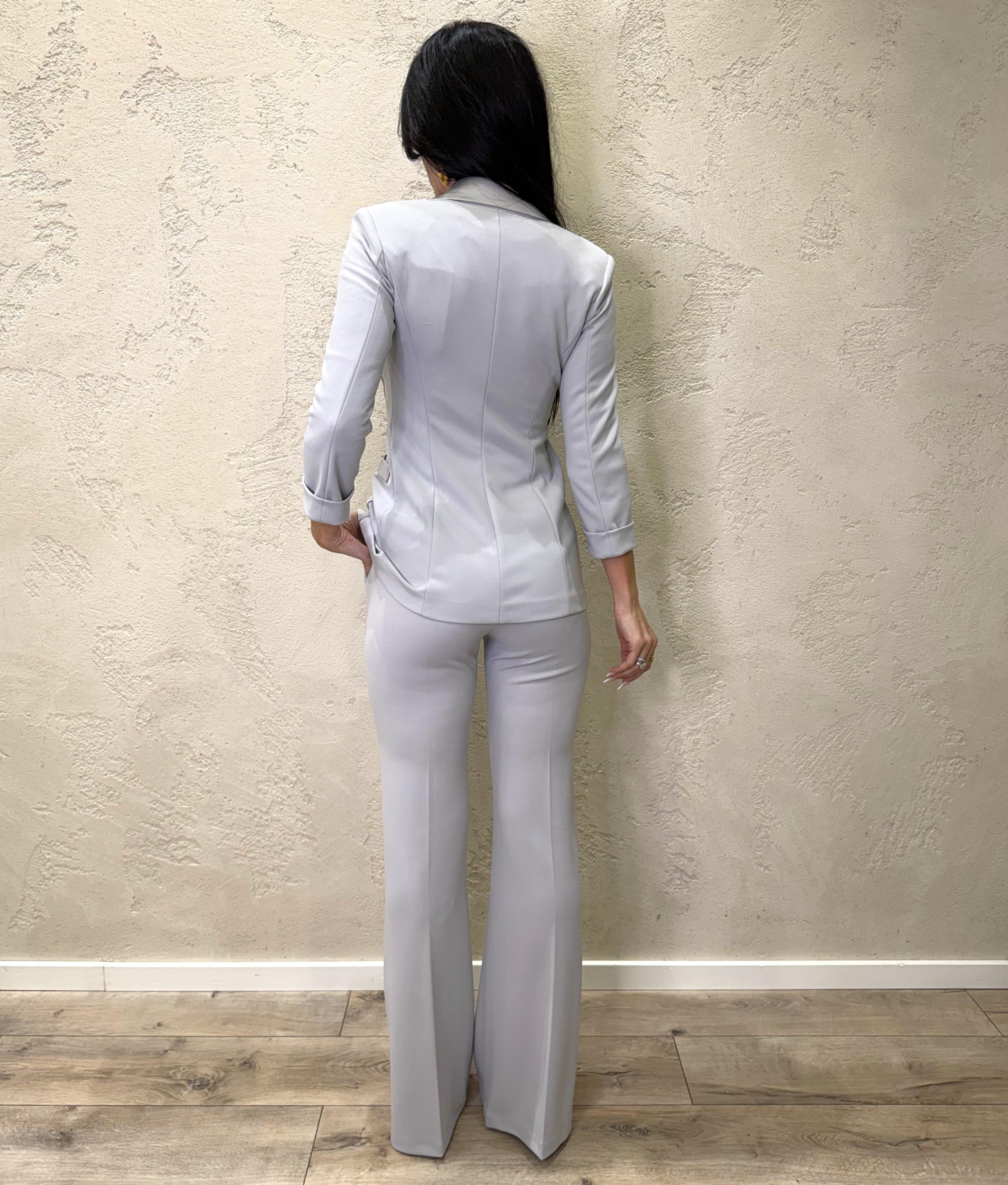 pantalone elgante a zampa in crepe elasticizzato P3E9LAW PERLA IMPERIAL