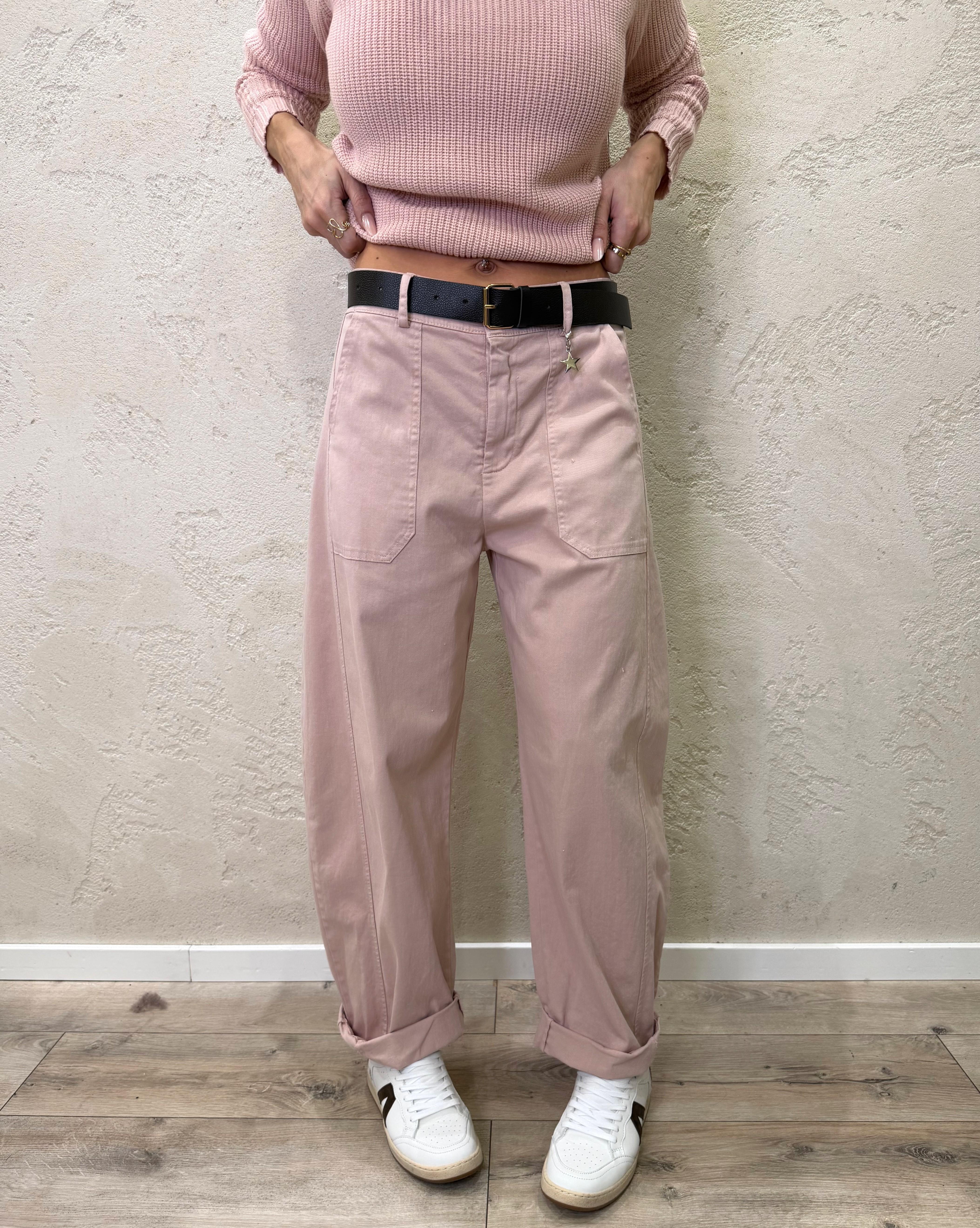 pantaloni modello baloon con maxi tasche frontali 58300 ROSA CIPRIA SUSY MIX