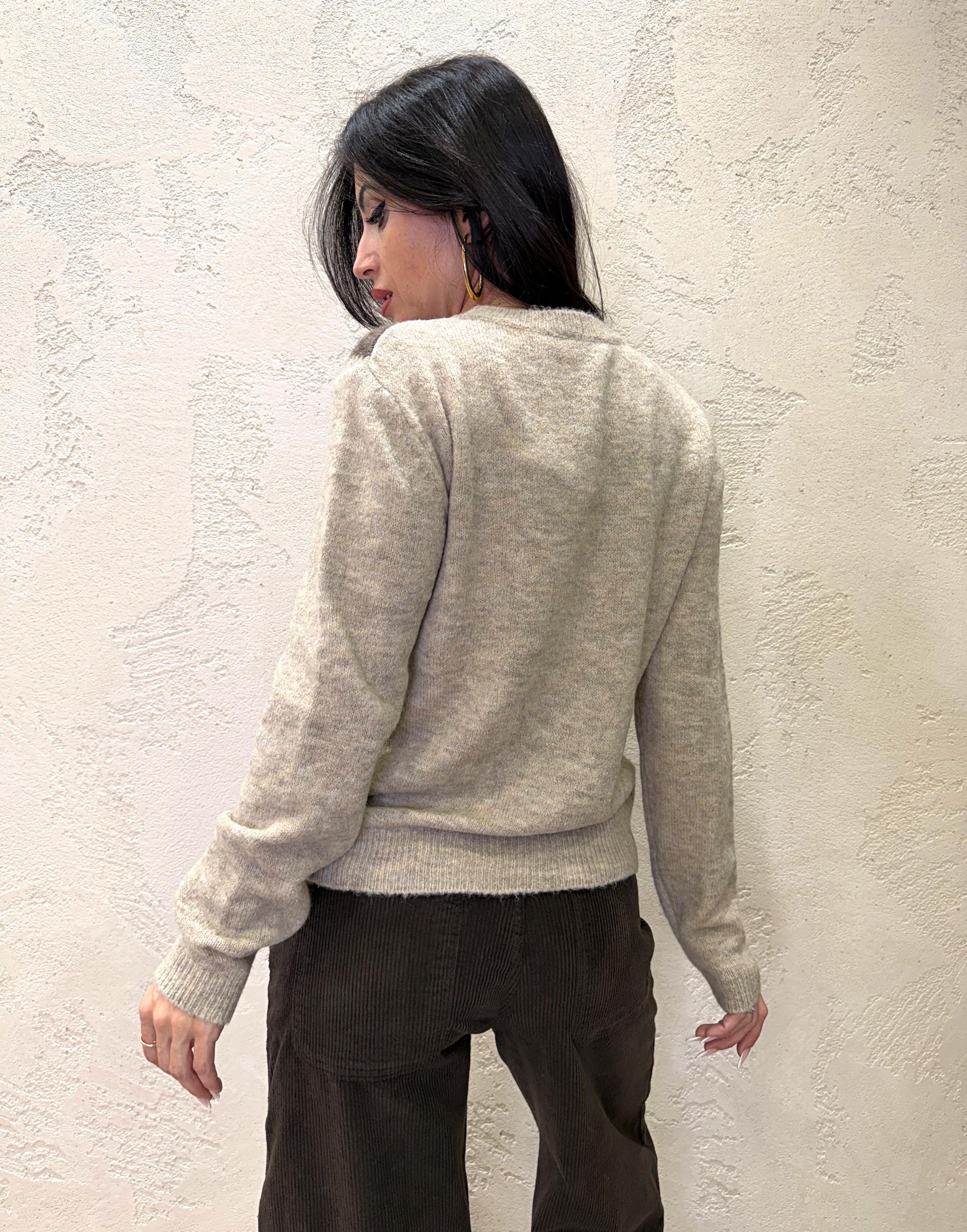 pull misto lana in fantasia MFP-P215 BEIGE/MORO HAVEONE