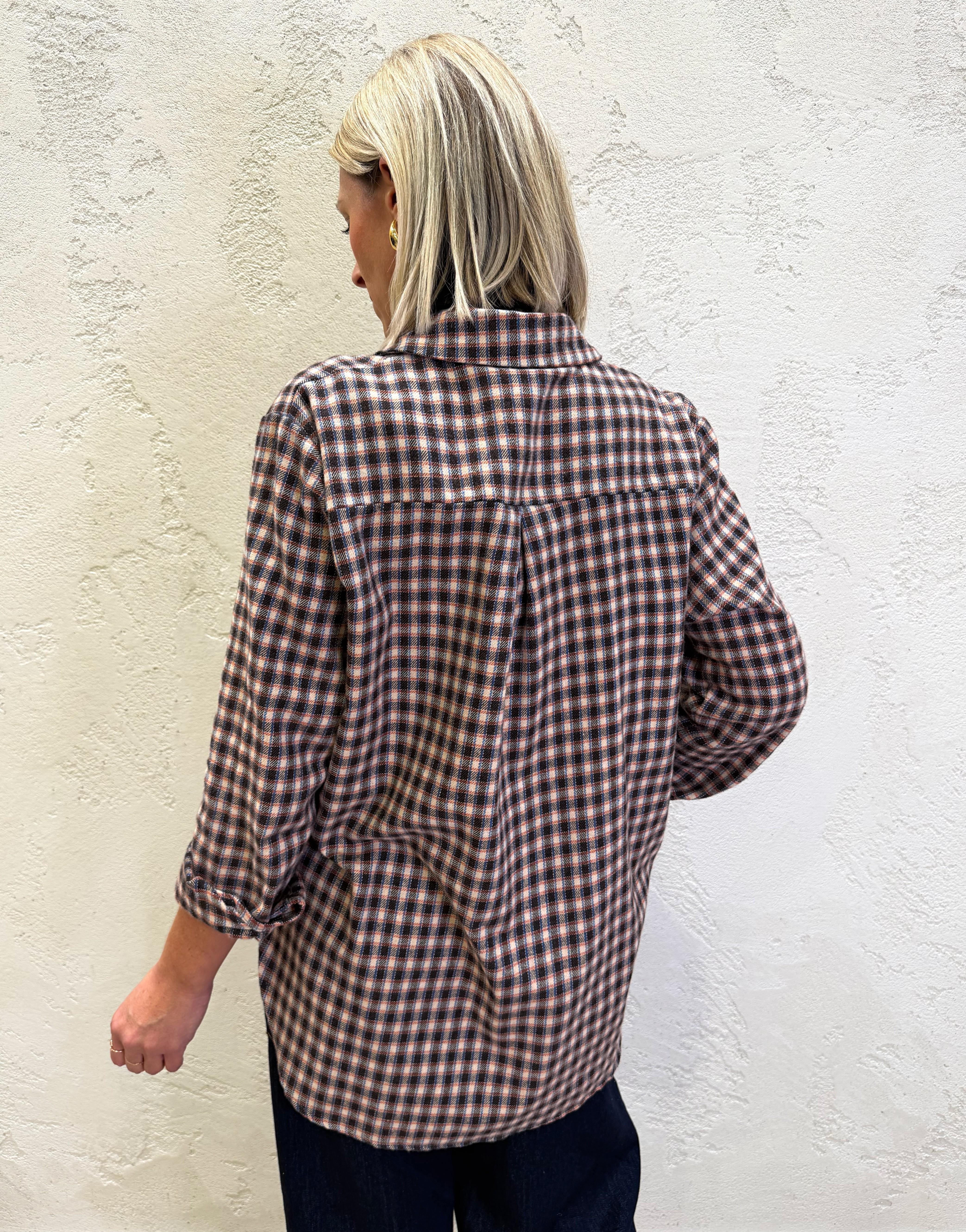 camicia check in flanella CJK-P126 RUGGINE/CAMMELLO/MORO HAVEONE