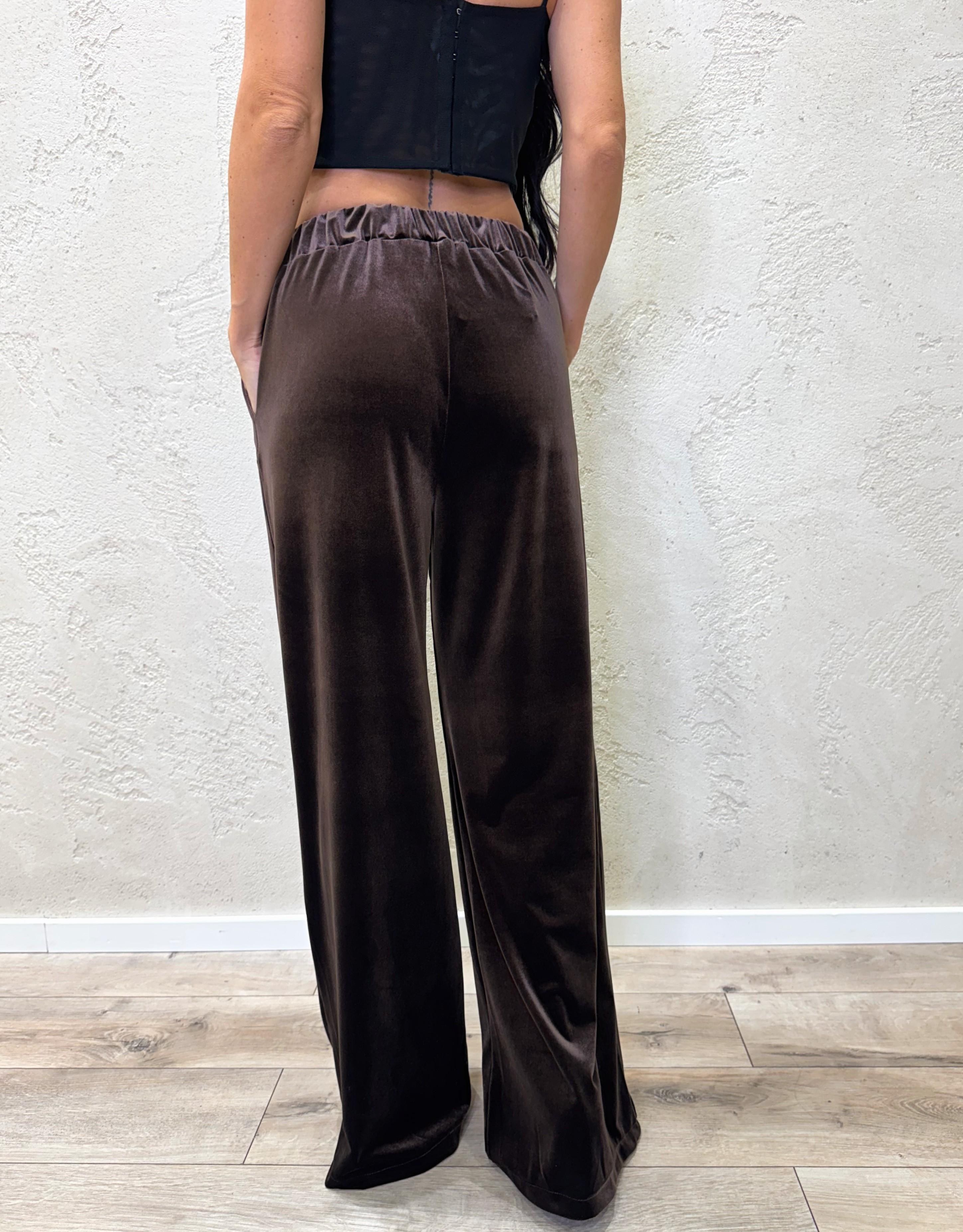 pantalone gamba dritta in velluto P50142MO MORO MOTEL