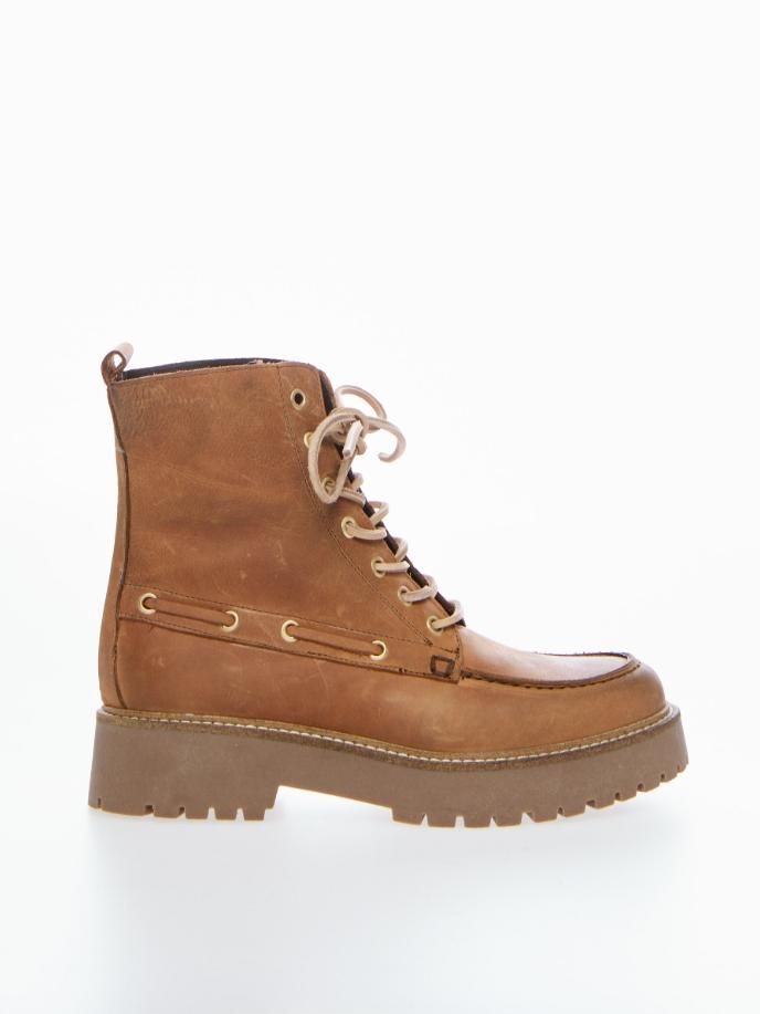 Stivaletto stringato in pelle SM17 CUOIO OVYE'