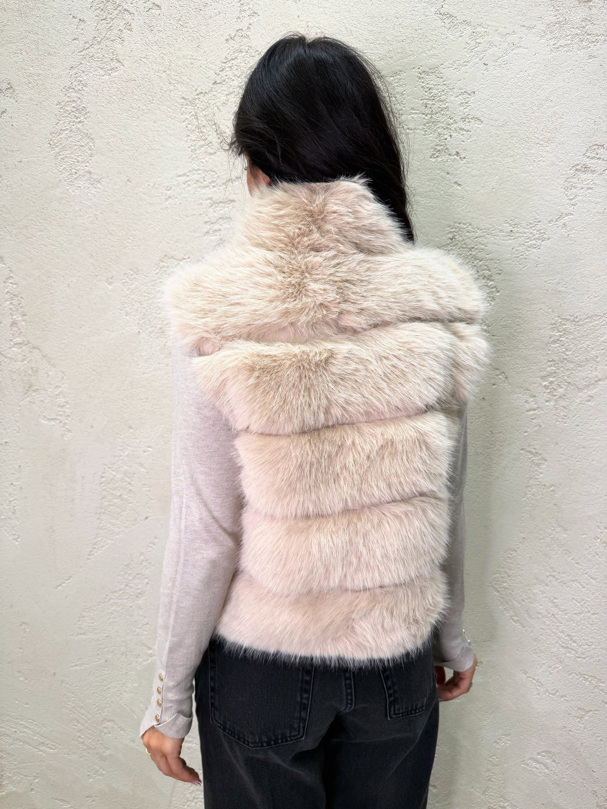 Gilet "Furry" in ecopelliccia con zip