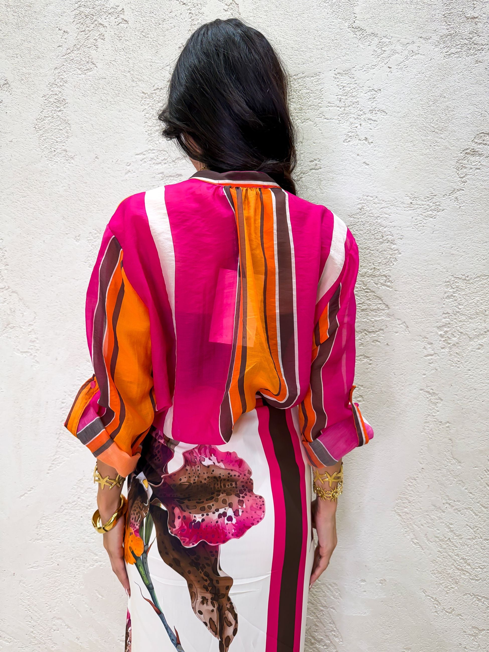 Camicia in lyocell a righe Riviera