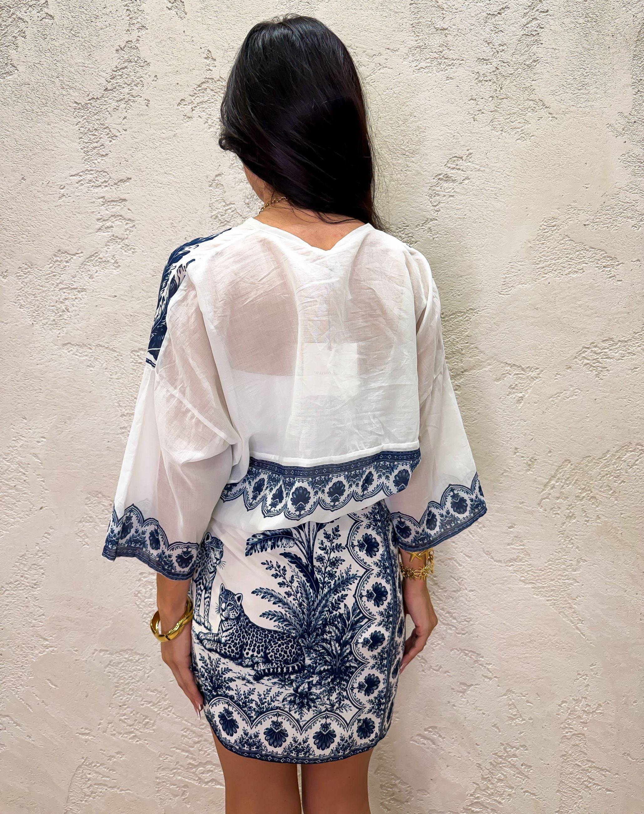 camicia morbida in mussola blu savannah