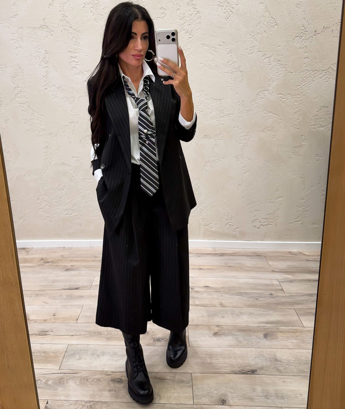 Blazer oversize doppiopetto gessata