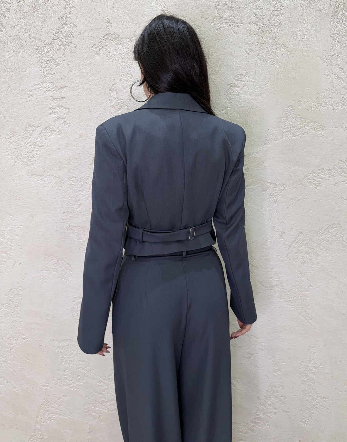 Blazer cropped "Grace" con rever a lancia