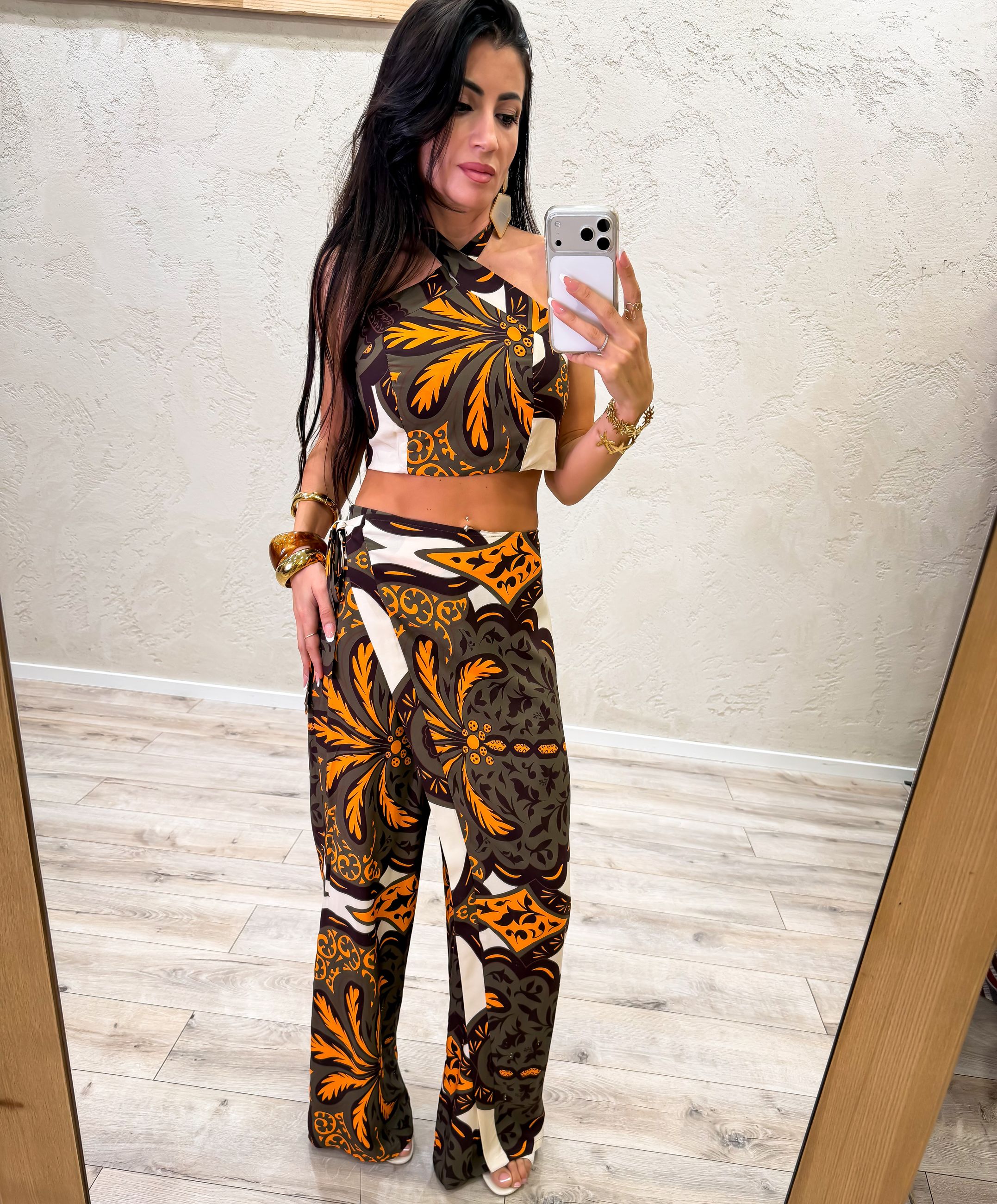 Top scollo all'americana fantasia moroccan bloom
