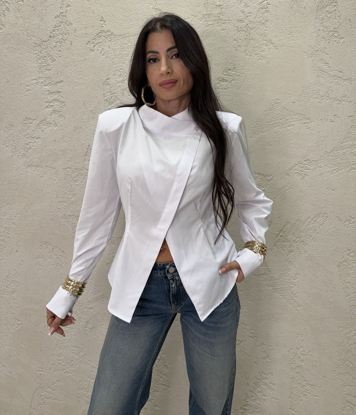 Camicia "Seoul" con collo alla coreana