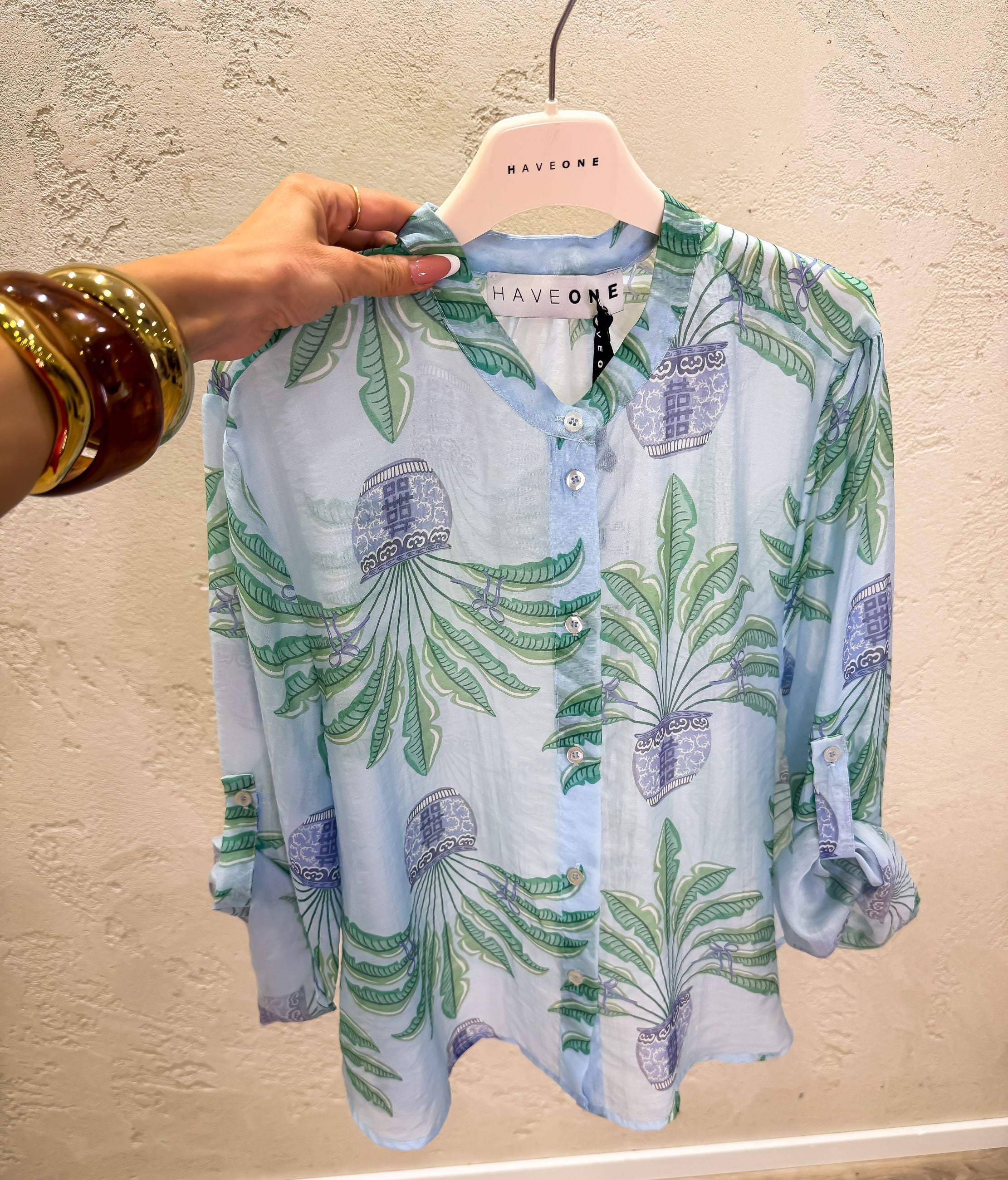 Camicia morbida in lyocell Palma Imperiale
