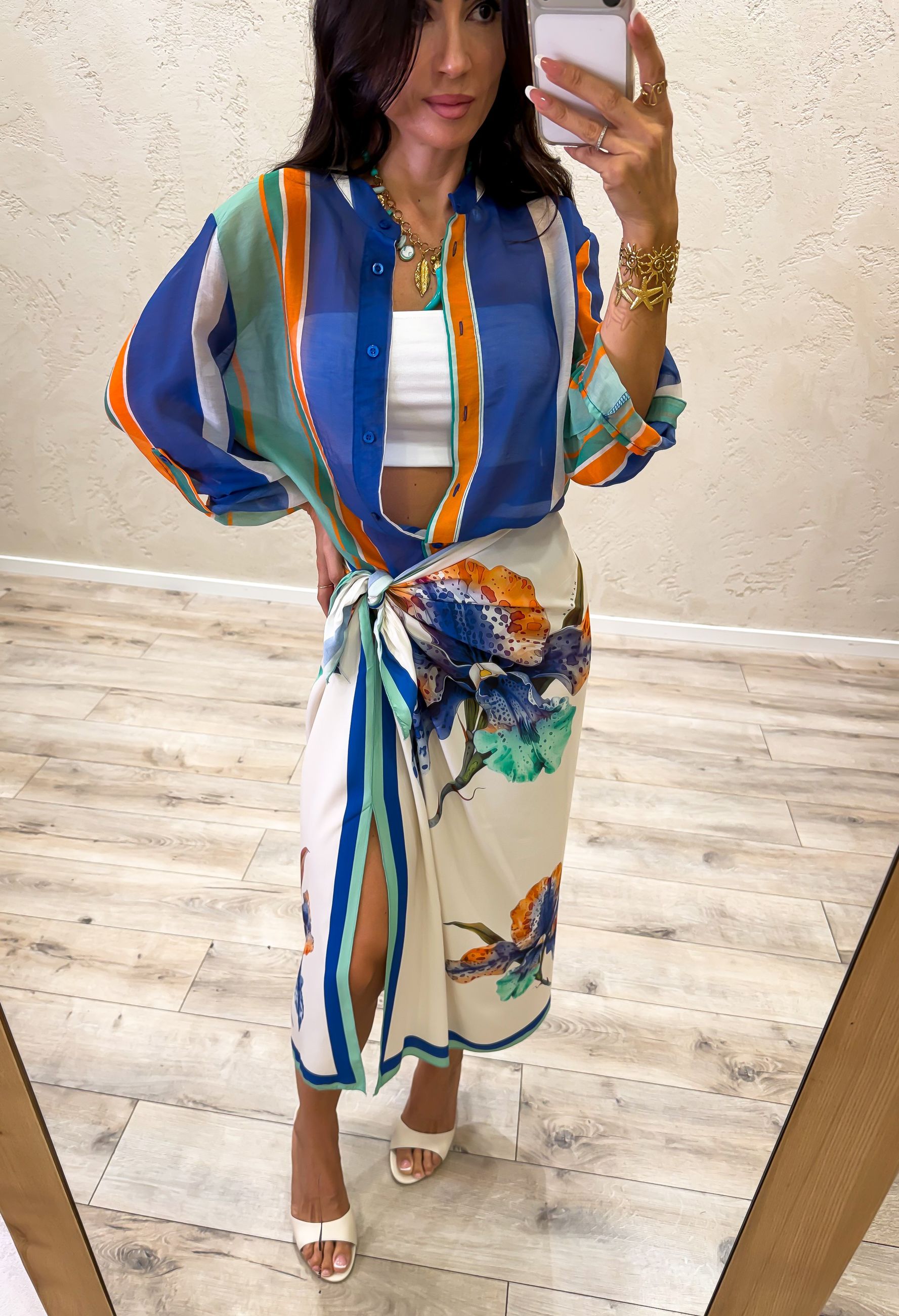 Camicia in lyocell a righe Riviera