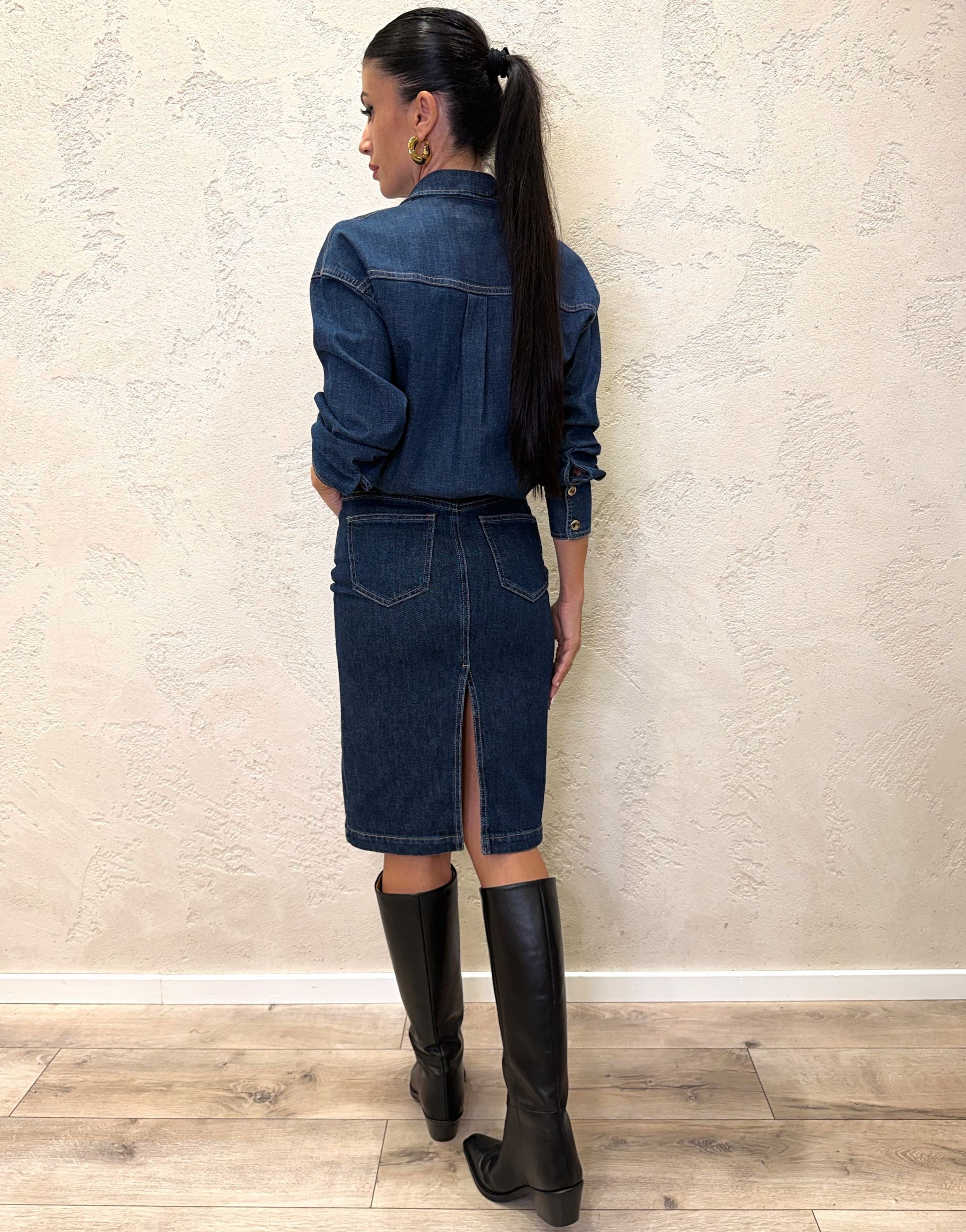 Abito camicia denim