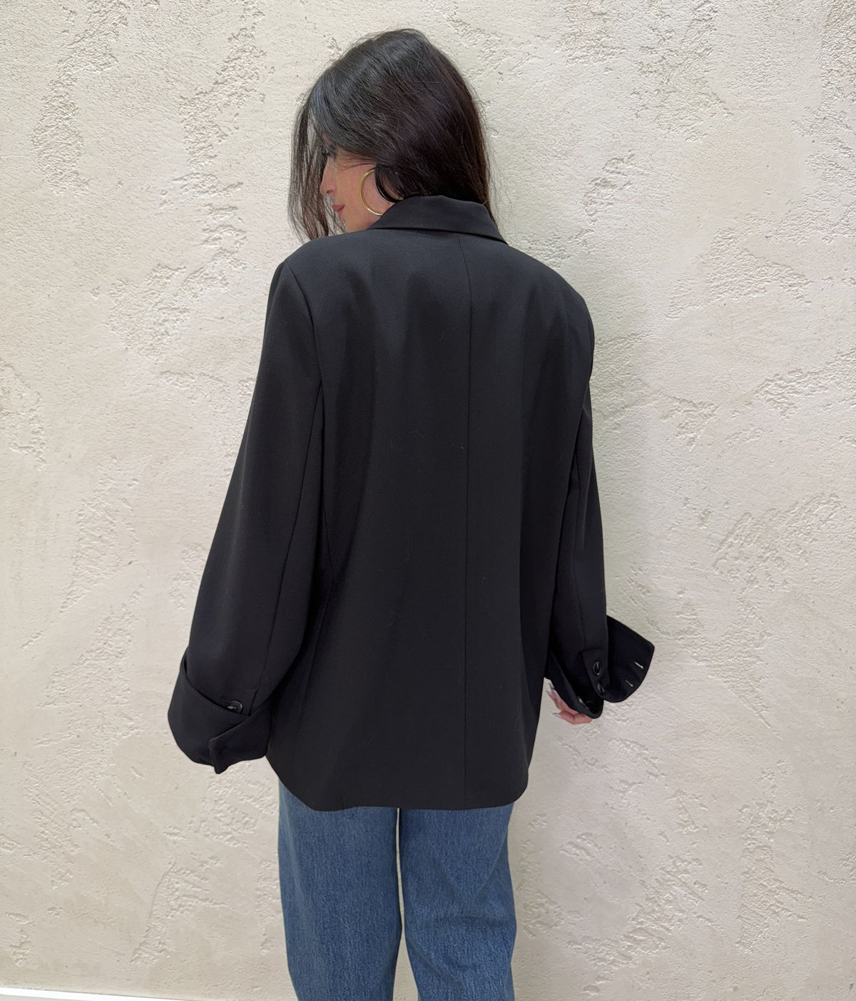 Blazer over con risvolto su manica