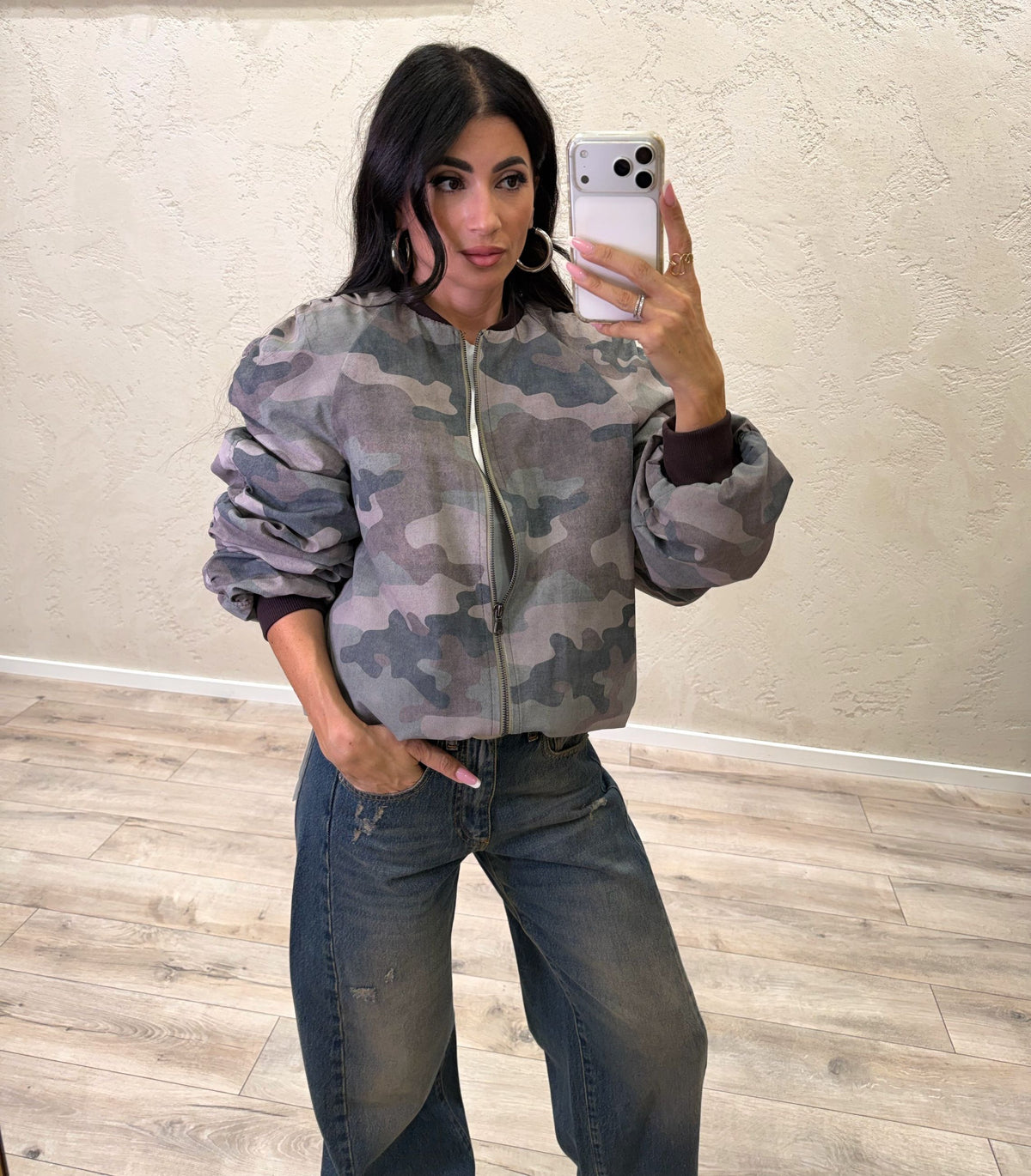 Bomber camouflage imbottito