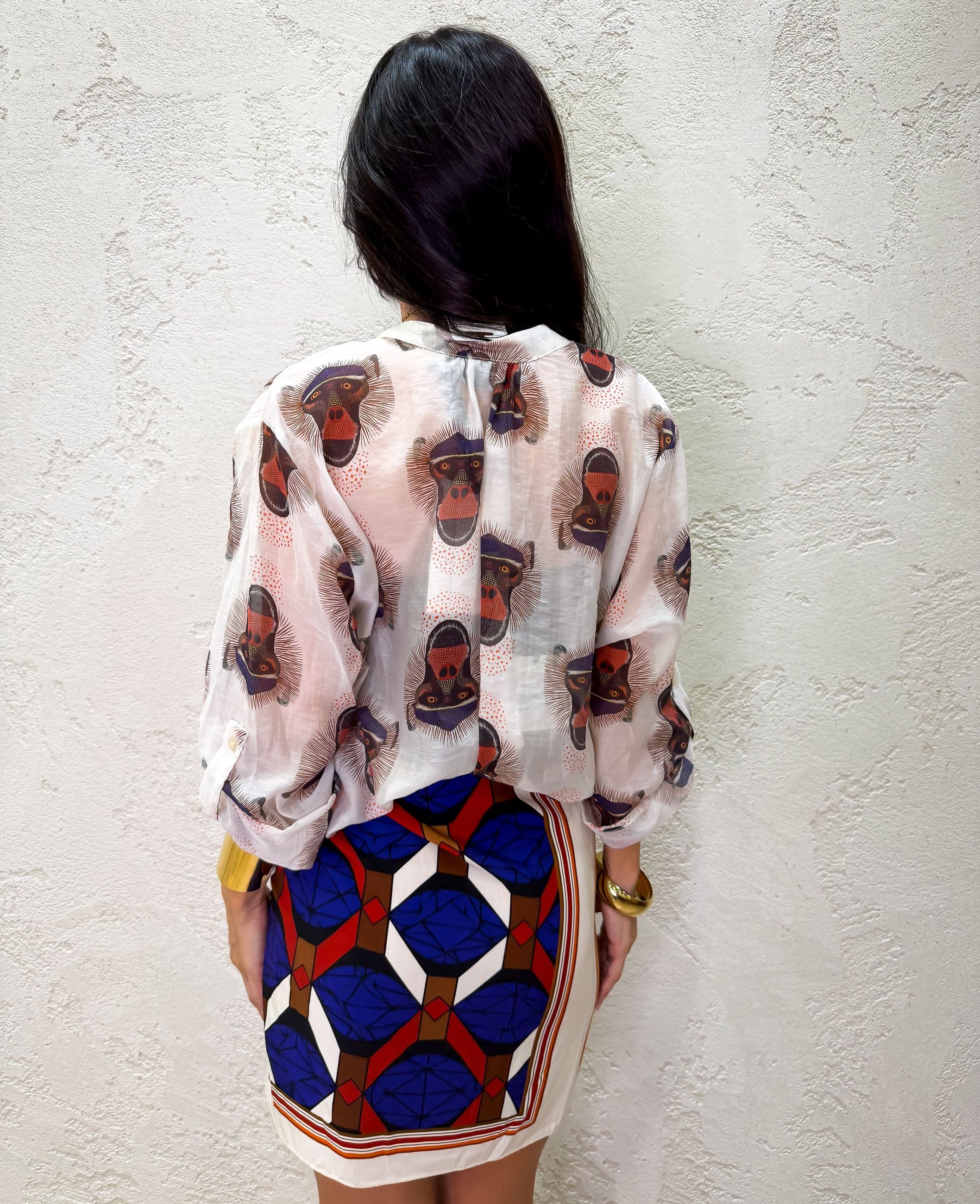camicia "scimmia" in lyocell