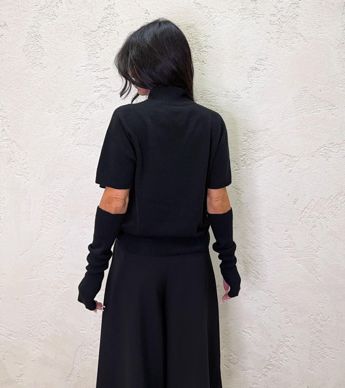Maglia in misto lana e cashmere con manicotti
