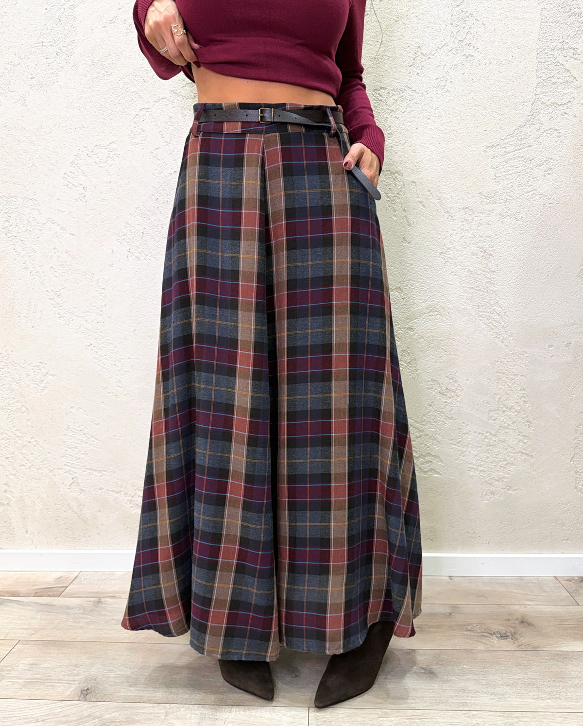 Maxi gonna in flanella fantasia check