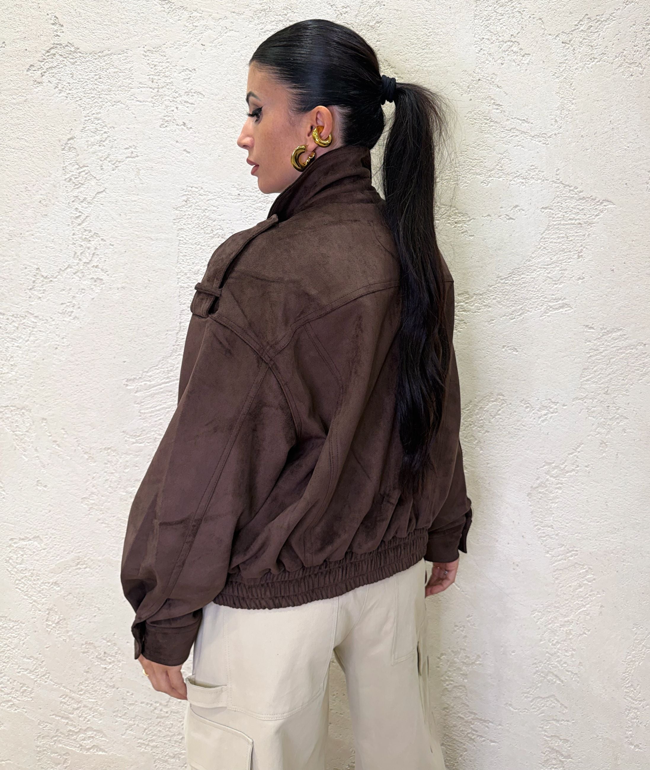 Bomber Amara in ecopelle scamosciato