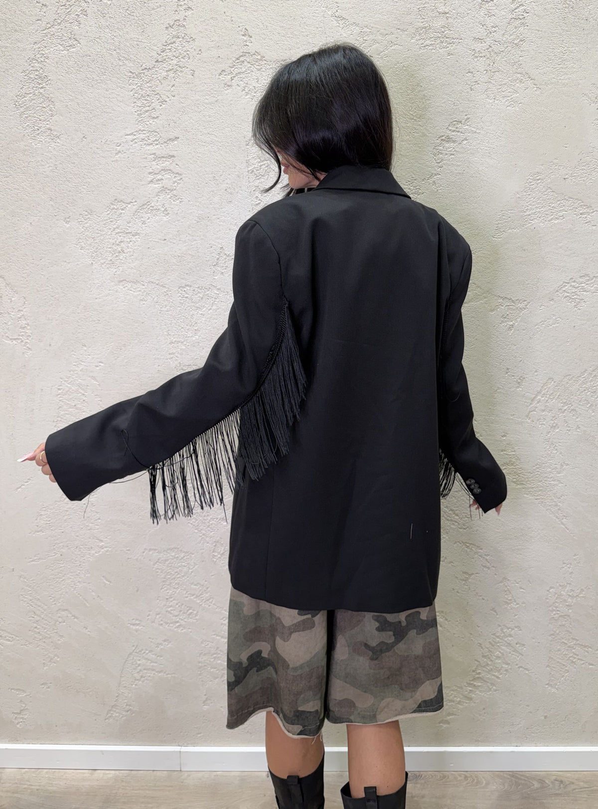 Blazer sartoriale con frange