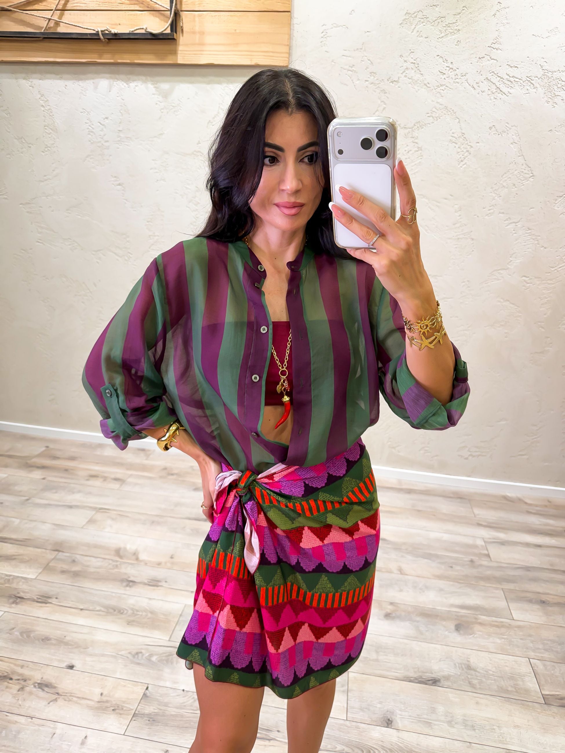 camicia a righe effetto vedo non vedo