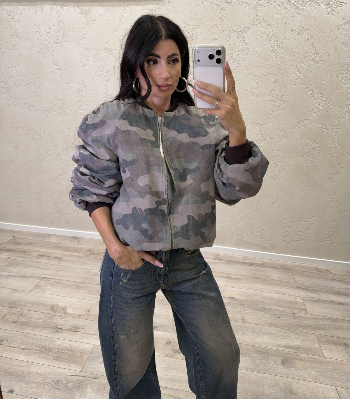 Bomber camouflage imbottito