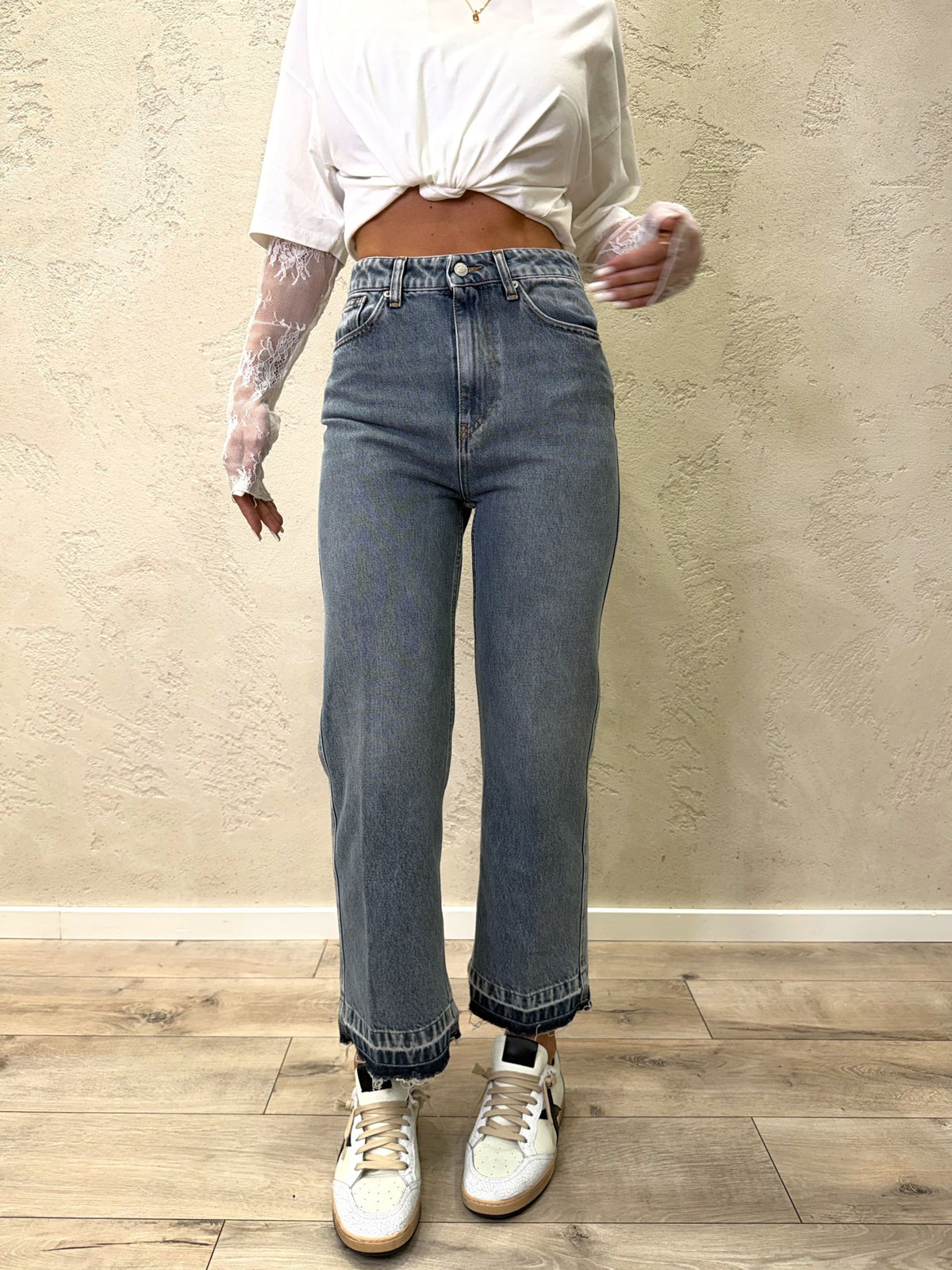 Jeans "Kate" a gamba dritta in cotone