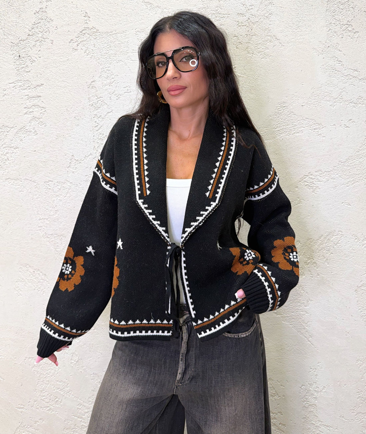 Cardigan "Ecuador" in misto lana e alpaca